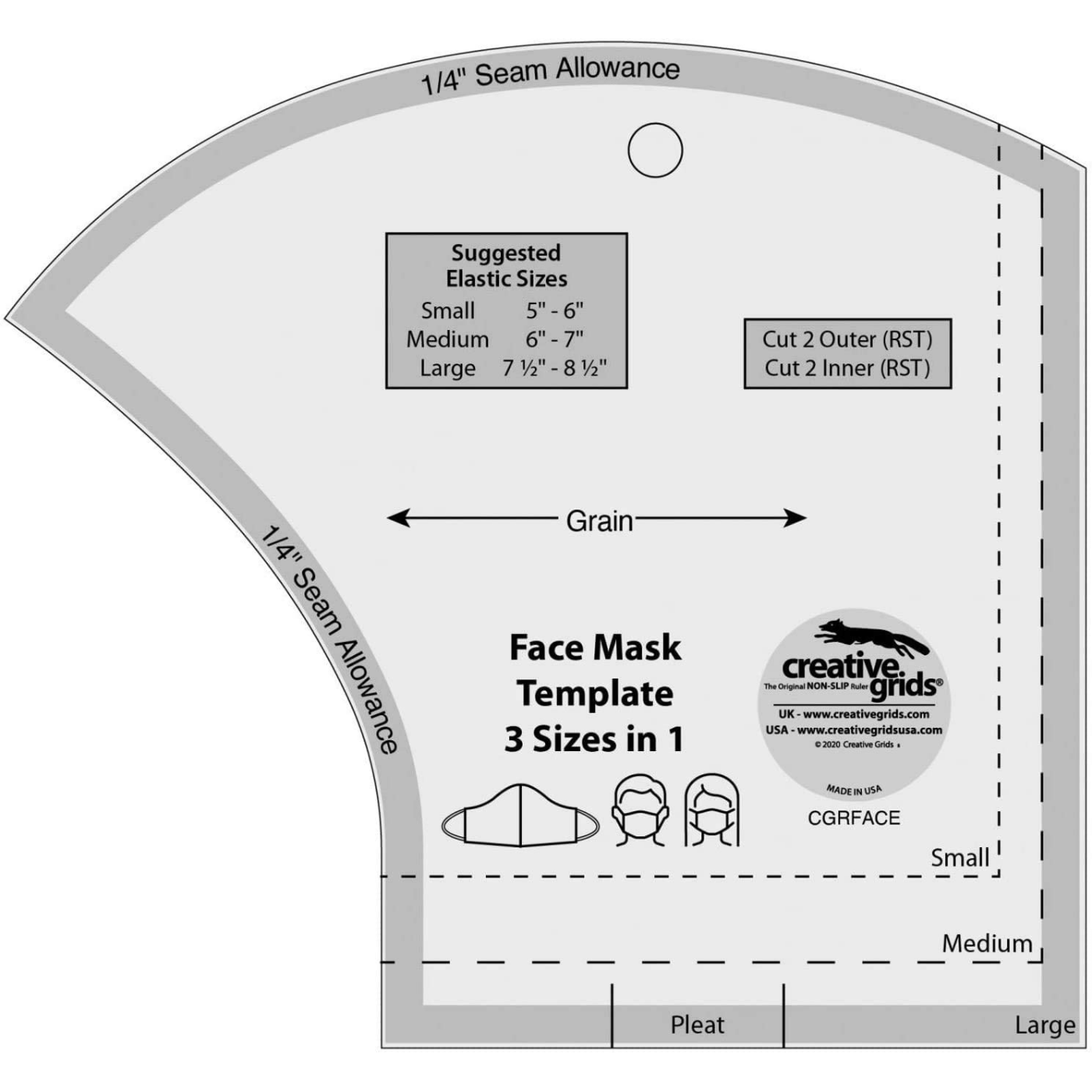 Creative Grids Face Mask Template Moore s Sewing