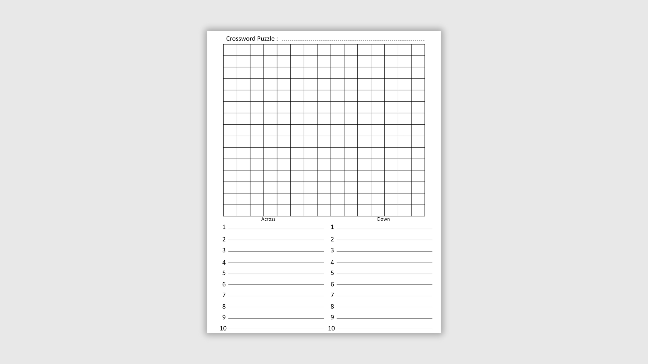 Blank Printable Crossword Puzzles For Free