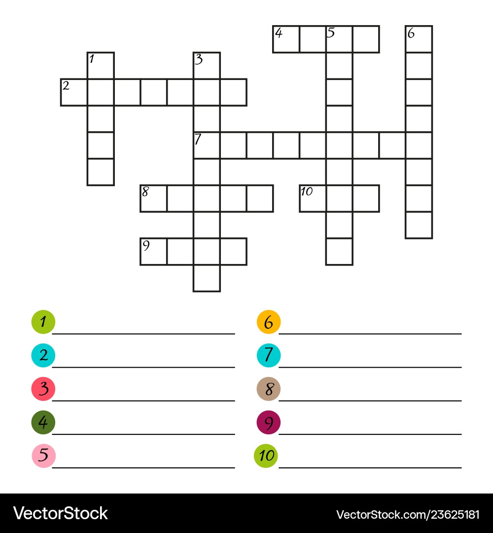 Crossword Puzzle Template Royalty Free Vector Image