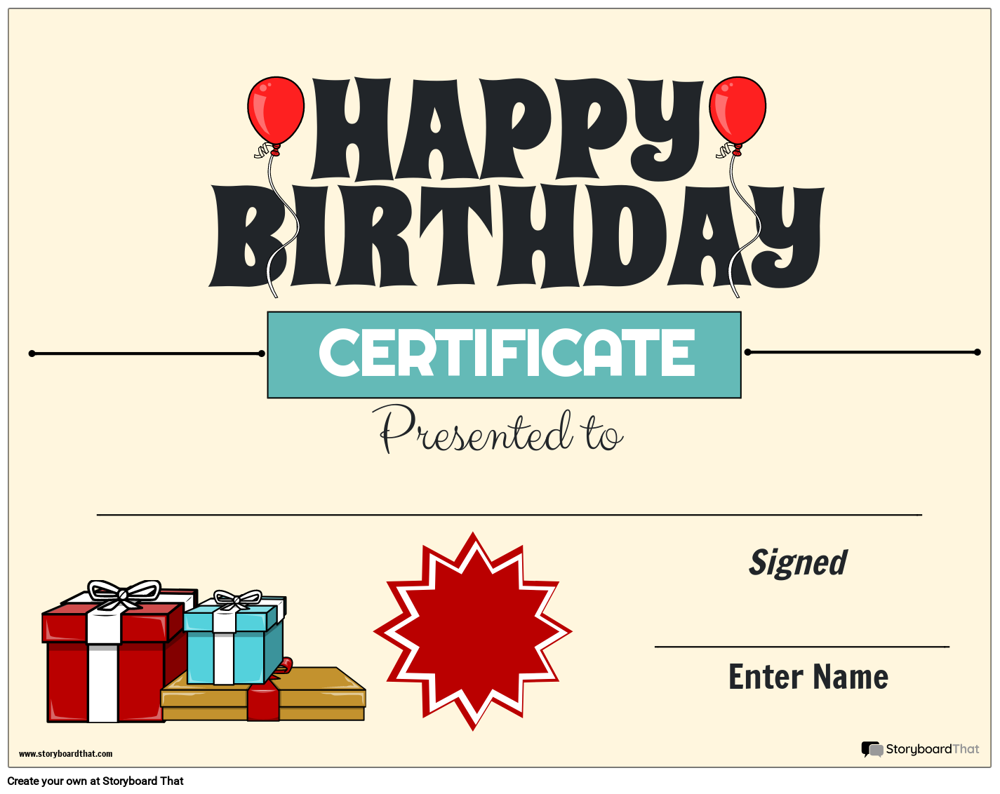 Custom Birthday Gift Certificates Free Printable Templates