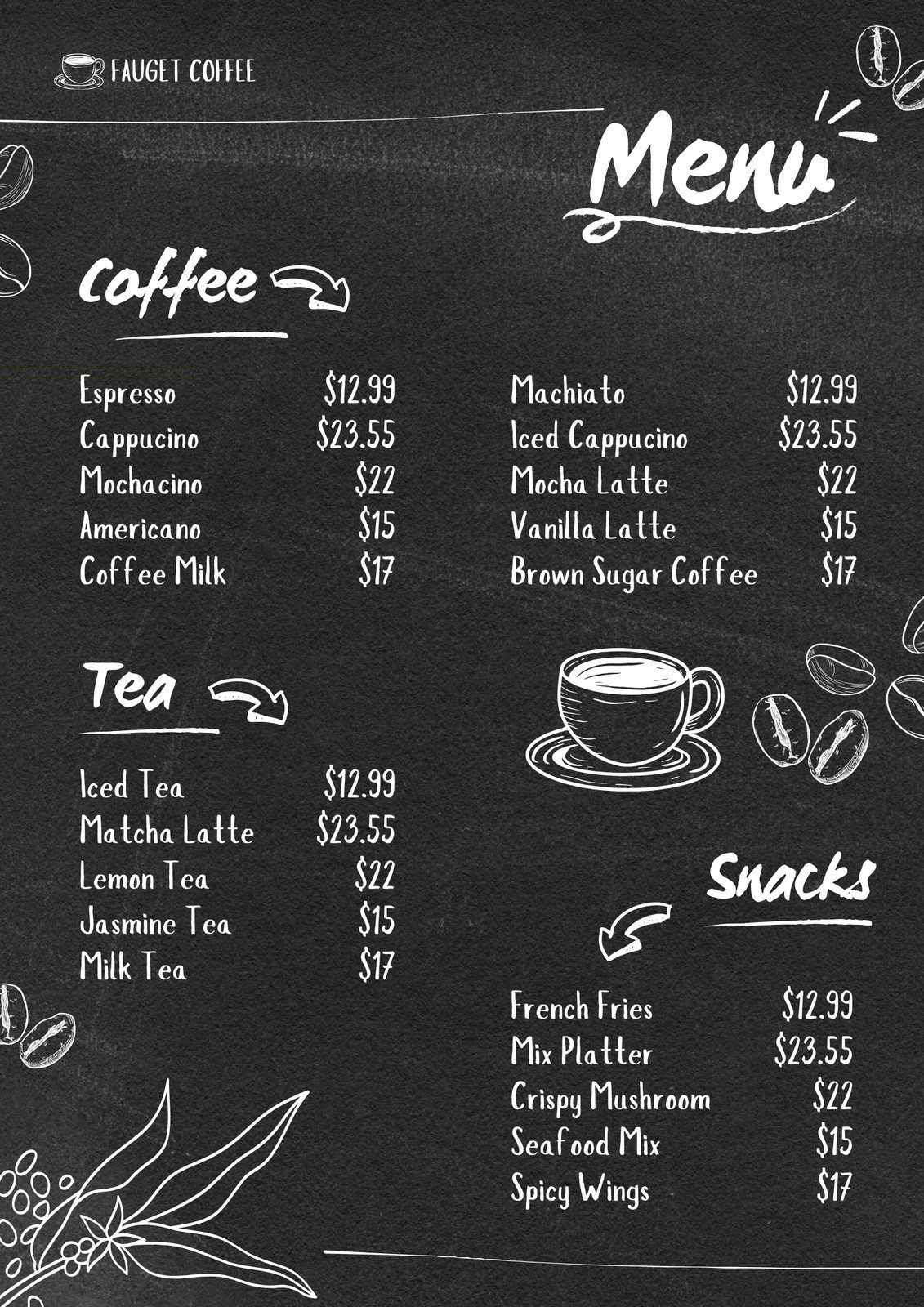 Customize 1 433 Coffee Menu Templates Online Canva