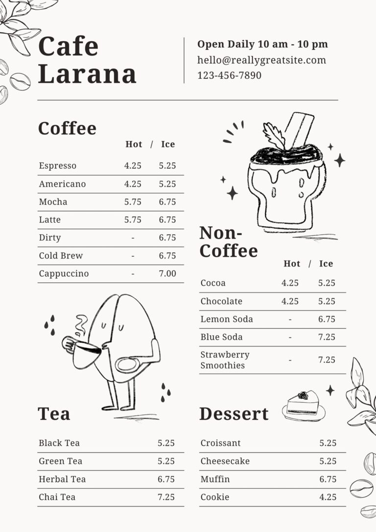 Customize 1 433 Coffee Menu Templates Online Canva