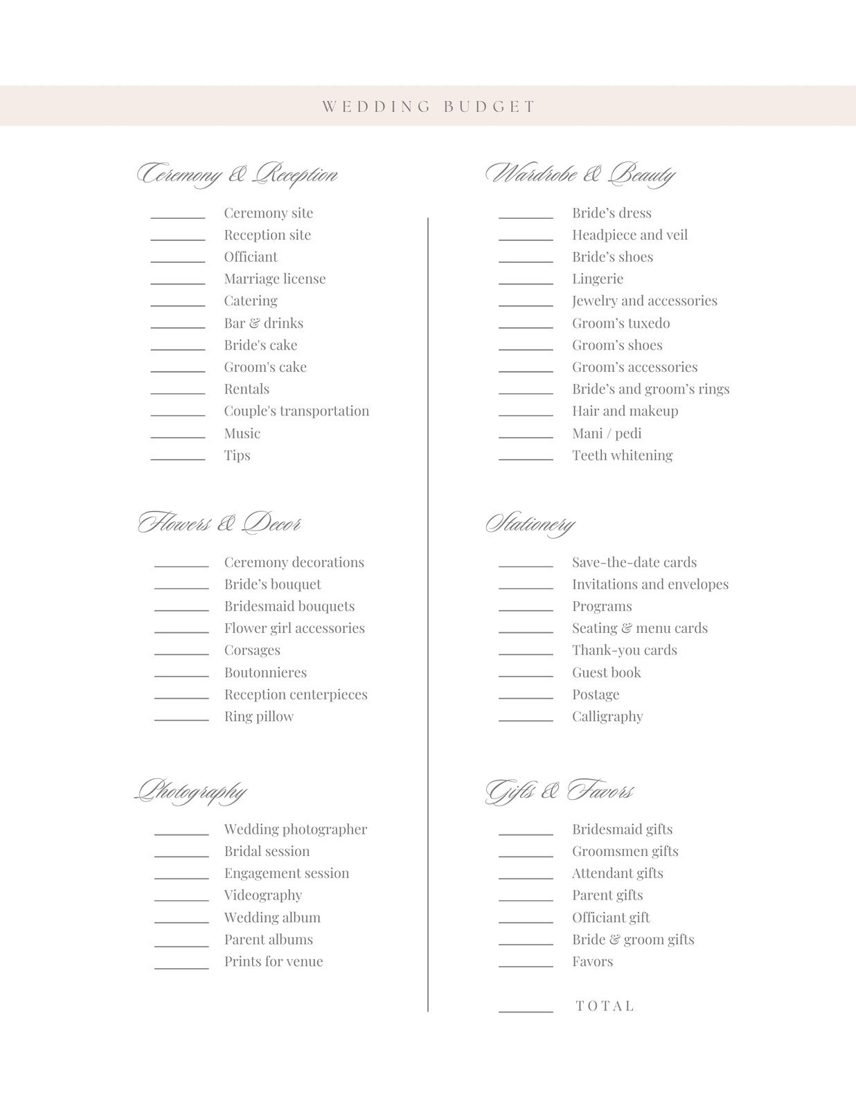 Free Printable Worksheets For Wedding