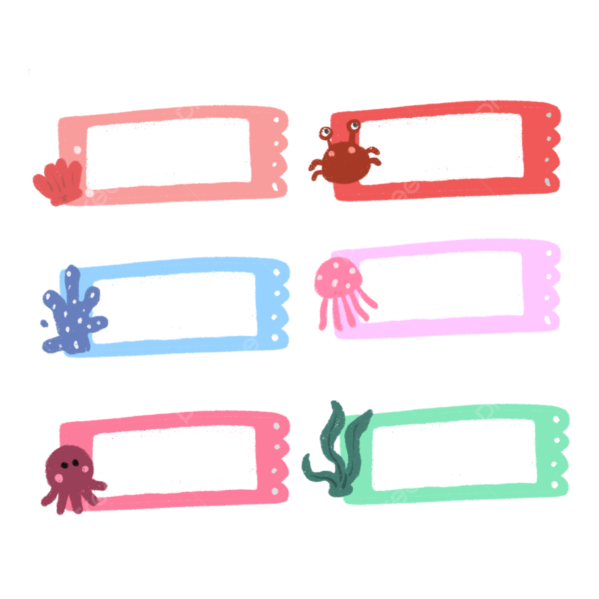 Cute Name Tag White Transparent Cute Name Tag Colorful 