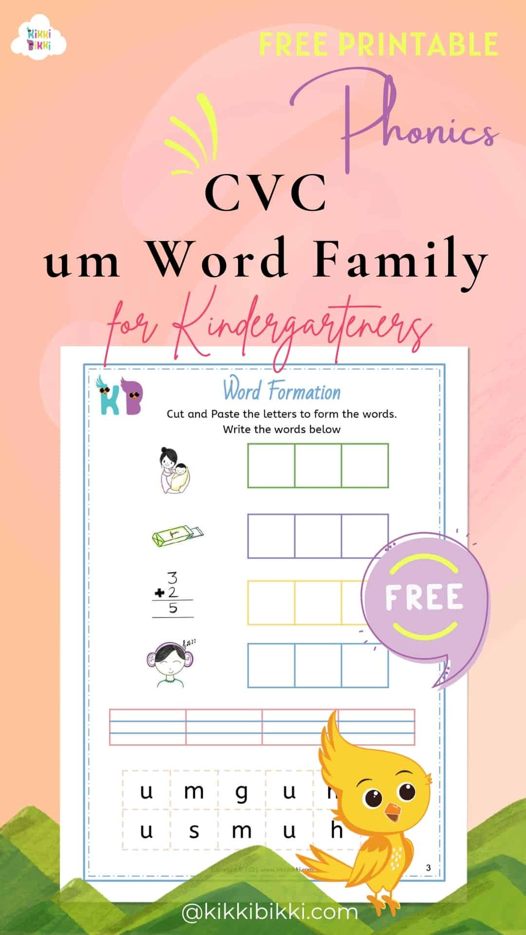Free Printable Word Family Phonics Worksheets