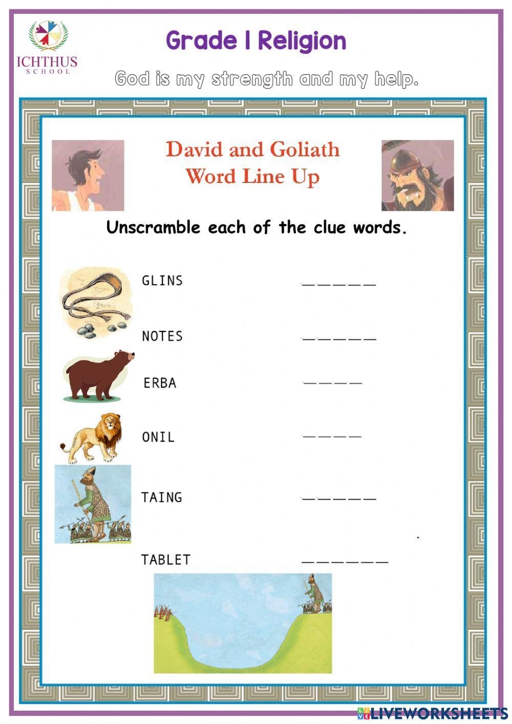David And Goliath Activity Live Worksheets Worksheets Library David And Goliath Activity Live Worksheets Worksheets Library