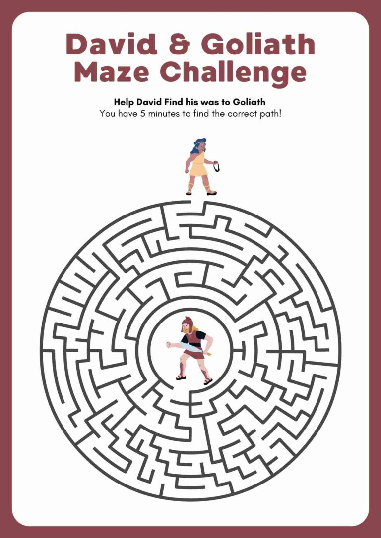 David And Goliath Maze Challenge Worksheet Free Bible Worksheets