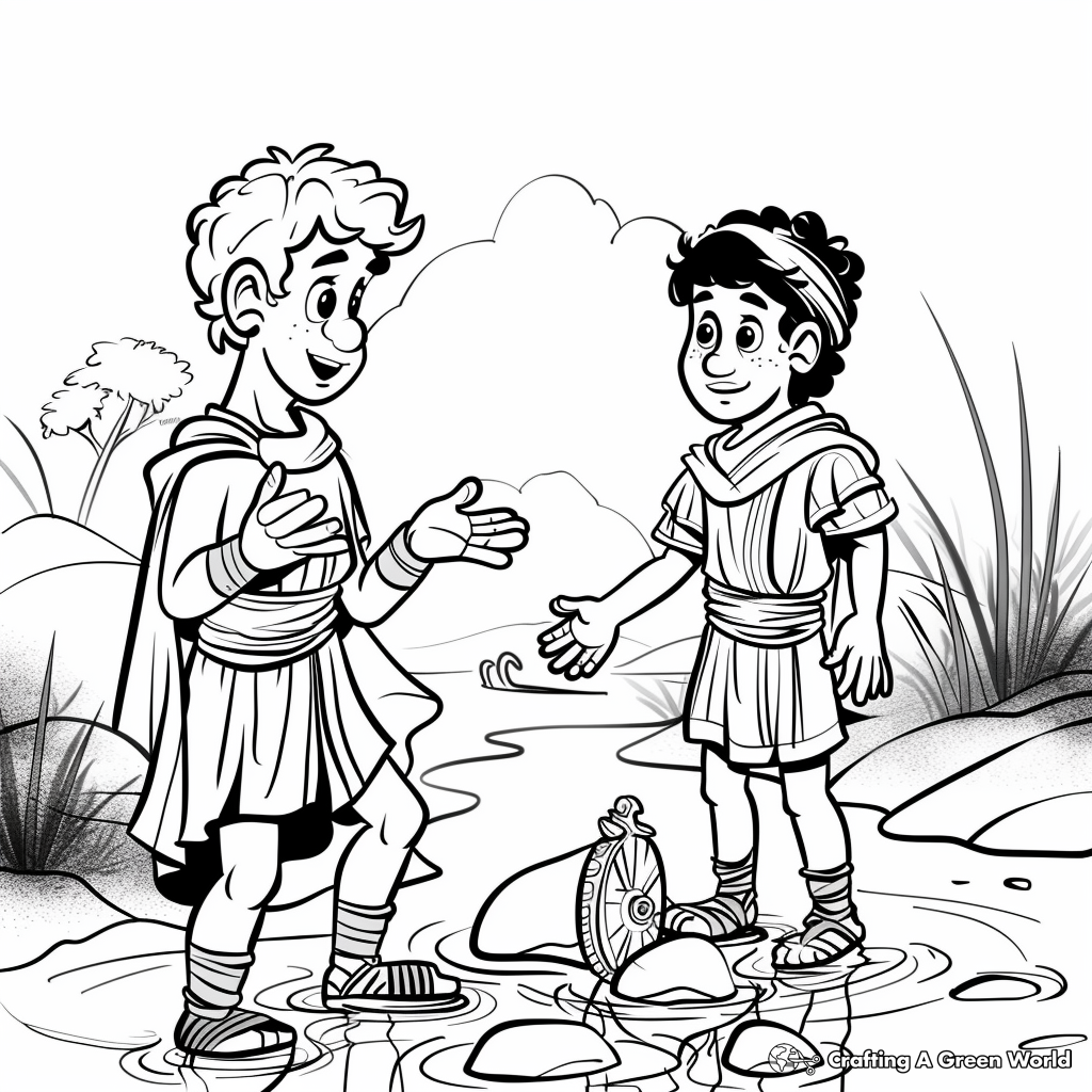 David And Jonathan Coloring Pages Free U0026 Printable 