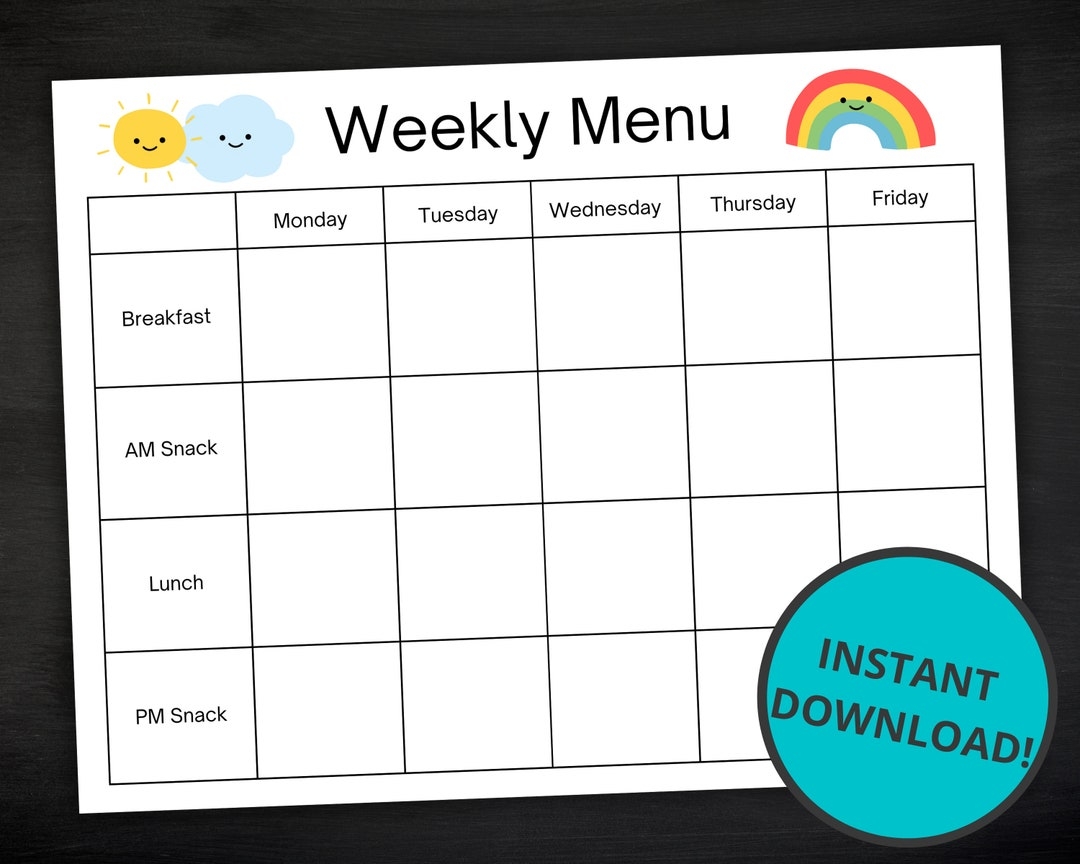 Daycare Weekly Menu Printable Weekly Menu For Daycare Preschool Home School Nannies Home Daycare Meal Planner Instant Download Etsy Daycare Weekly Menu Printable Weekly Menu For Daycare Preschool Home School Nannies Home Daycare Meal Planner Instant Download Etsy