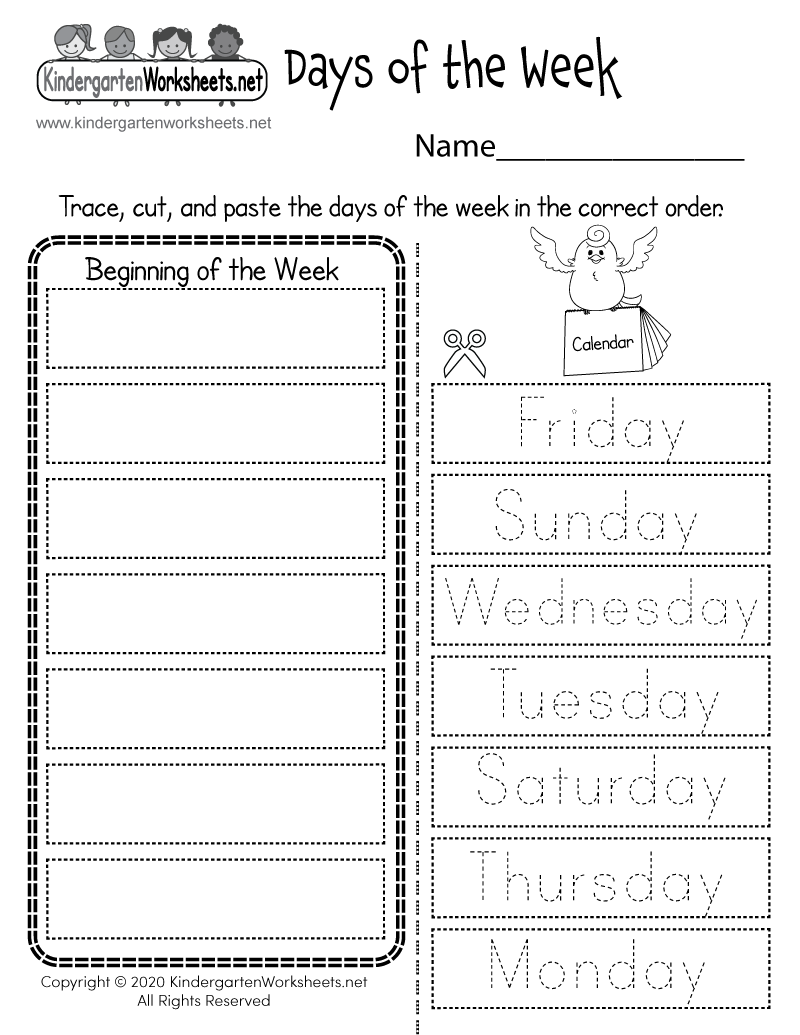 Free Printable Worksheet For Kindergarten Pdf