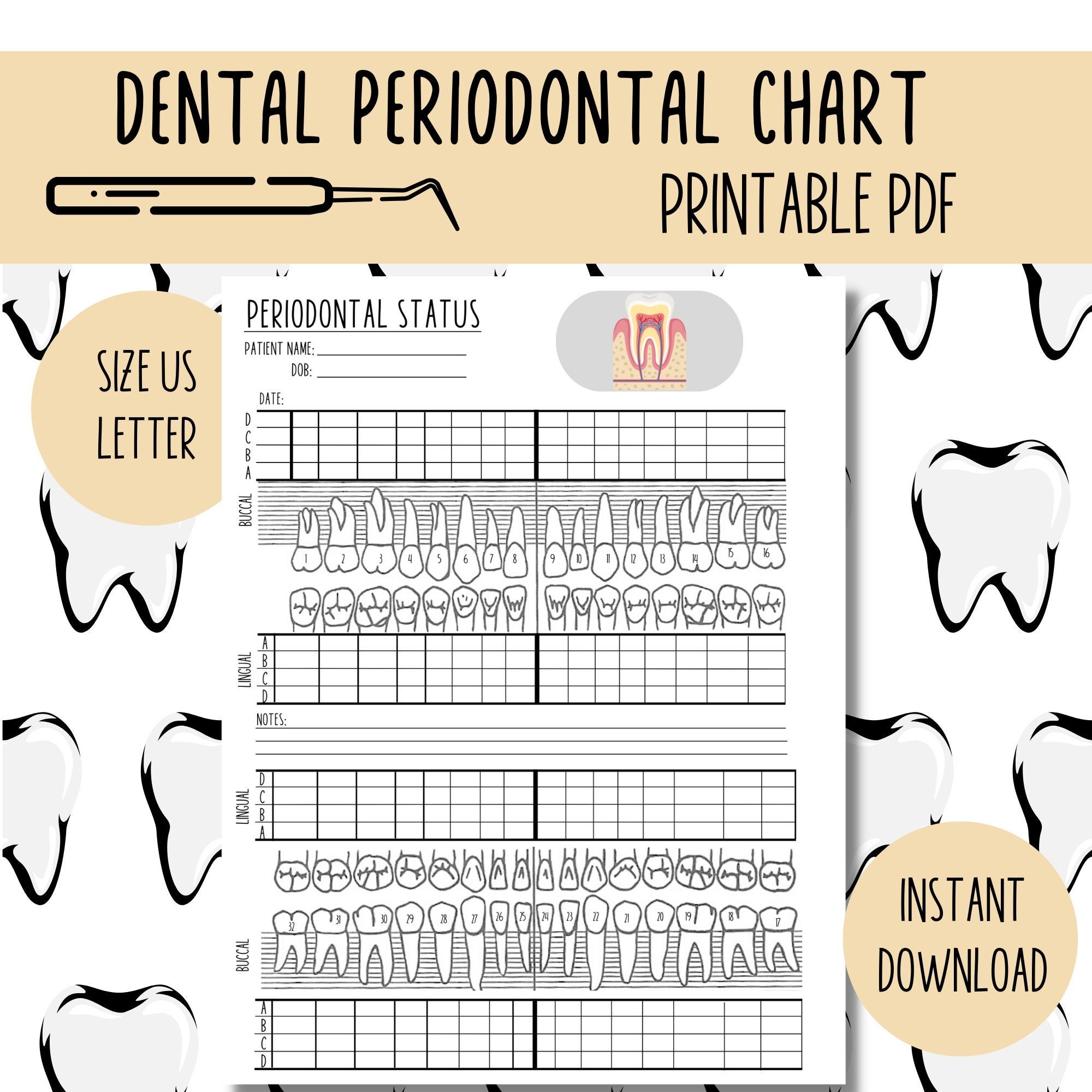 Downloadable Free Printable Blank Perio Chart
