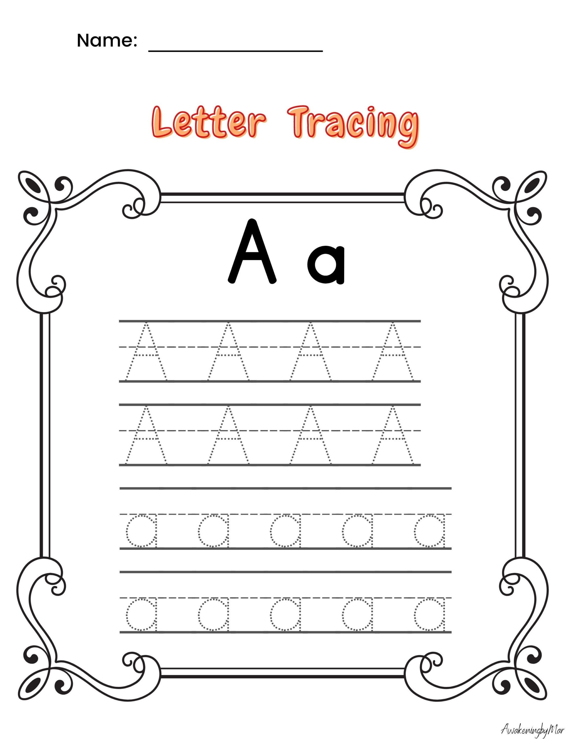 Free Printable Trace Vowels Worksheet
