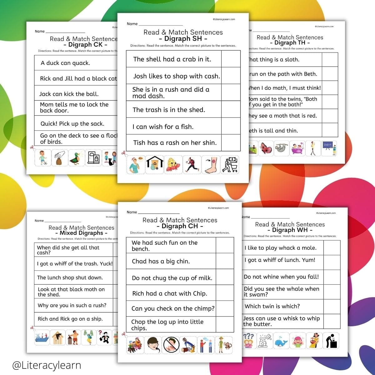 Digraph Sentences Worksheets 6 Free Printables Literacy Learn
