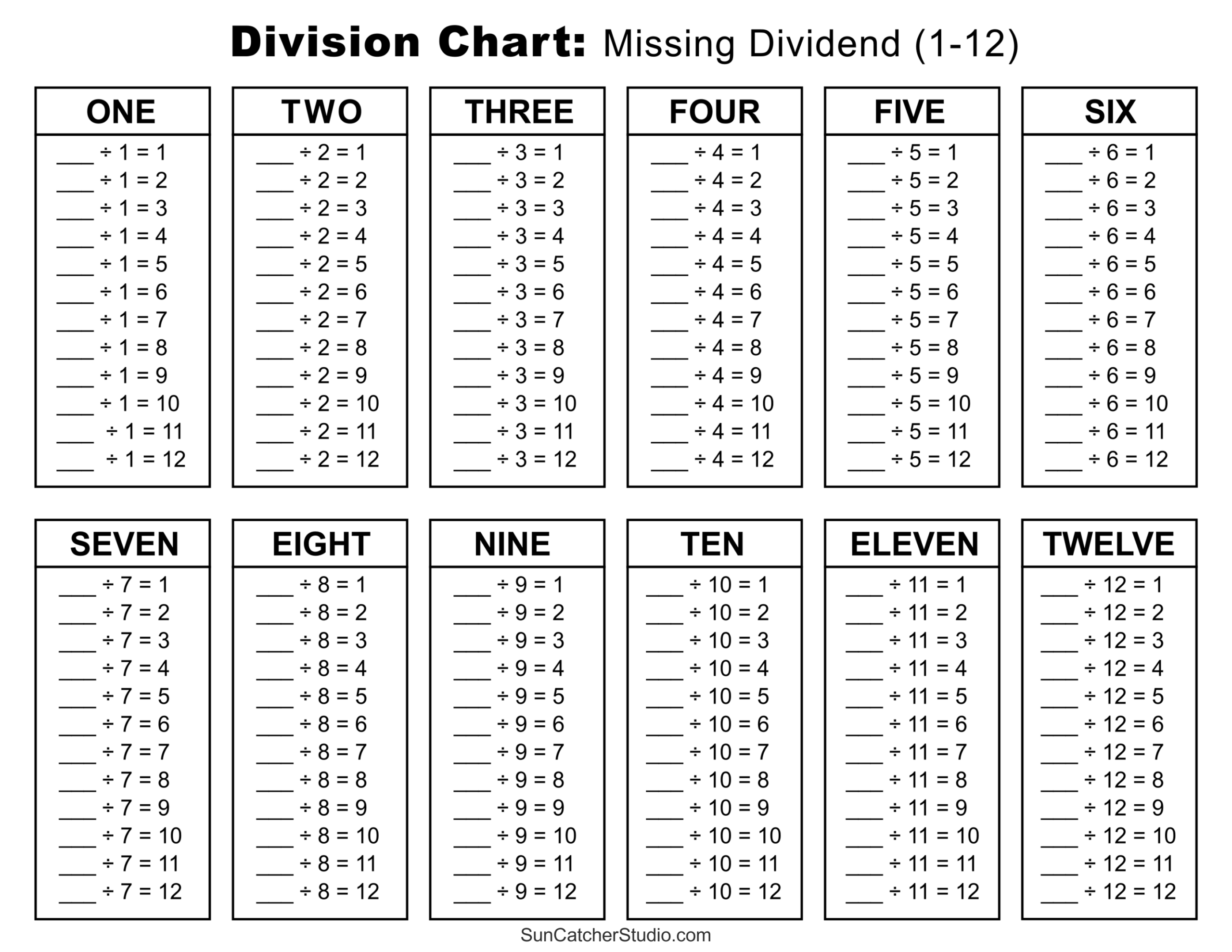Division Charts And Tables Free Printable PDF Math Worksheets Free Printables Monograms Design Tools Patterns U0026 DIY Projects