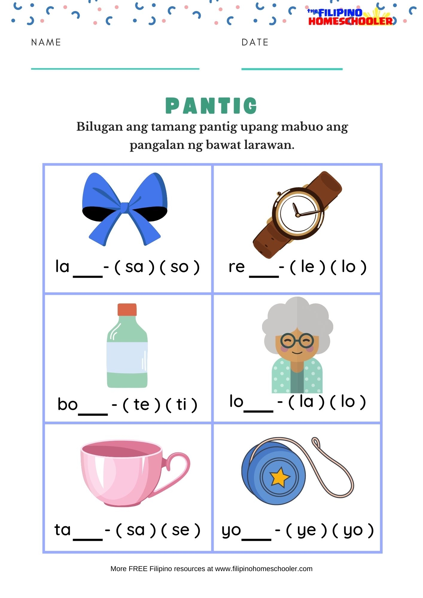 Download Pantig Filipino Worksheets For Grade 1 The Filipino Homeschooler
