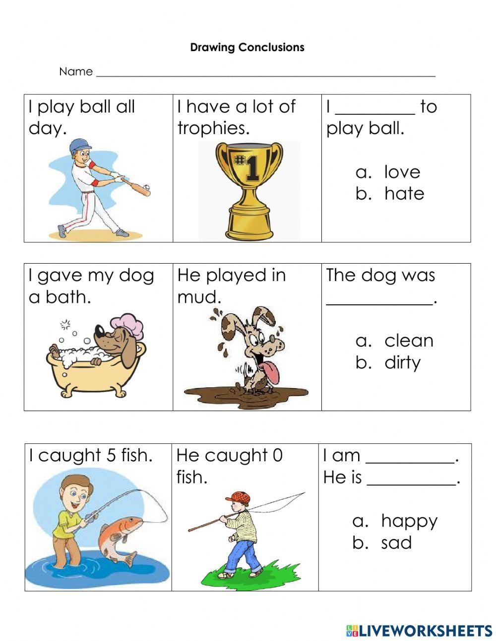 Drawing Conclusions Logical Thinking Printable Skills Sheets Worksheets Library