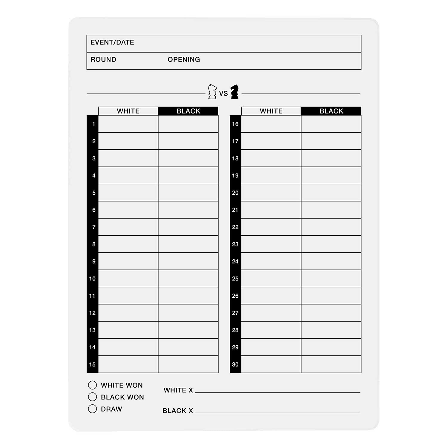 Free Printable Blank Chess Annotation Sheets