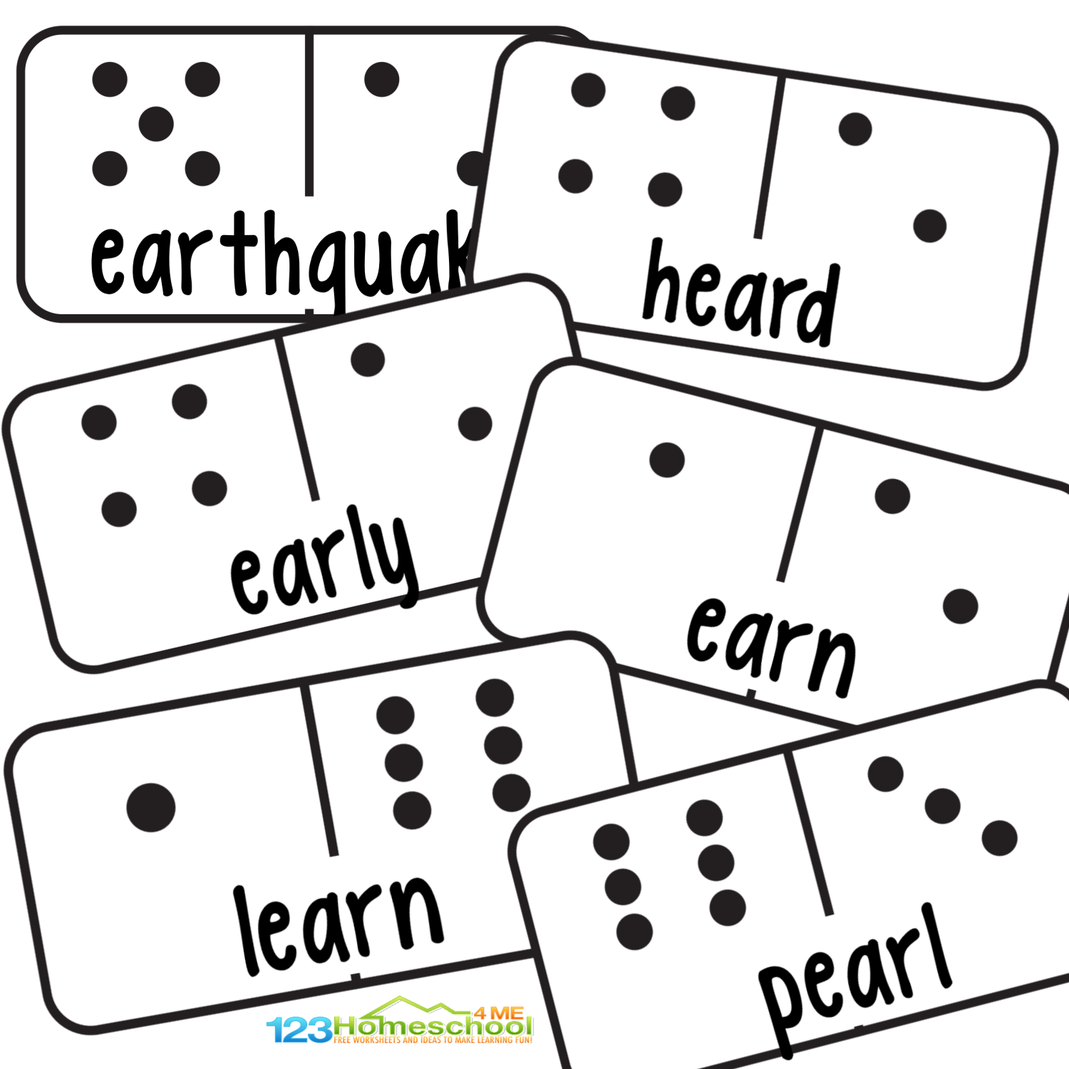 Ear Sound Words Phonics Game Free Printable