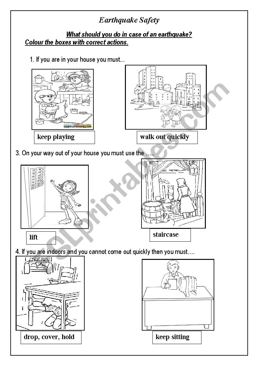 Earthquake ESL Worksheet By Geeta Sen Roy