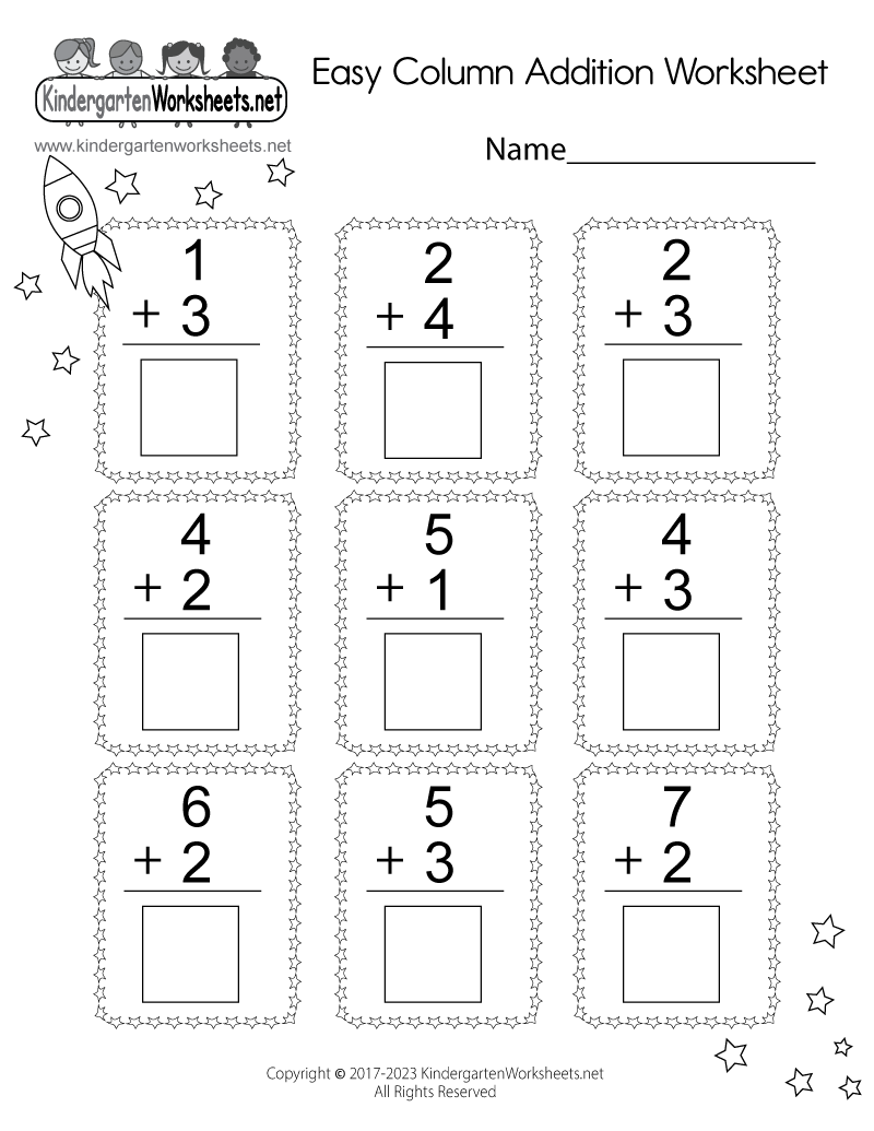 Free Printable Worksheet 4 Addition