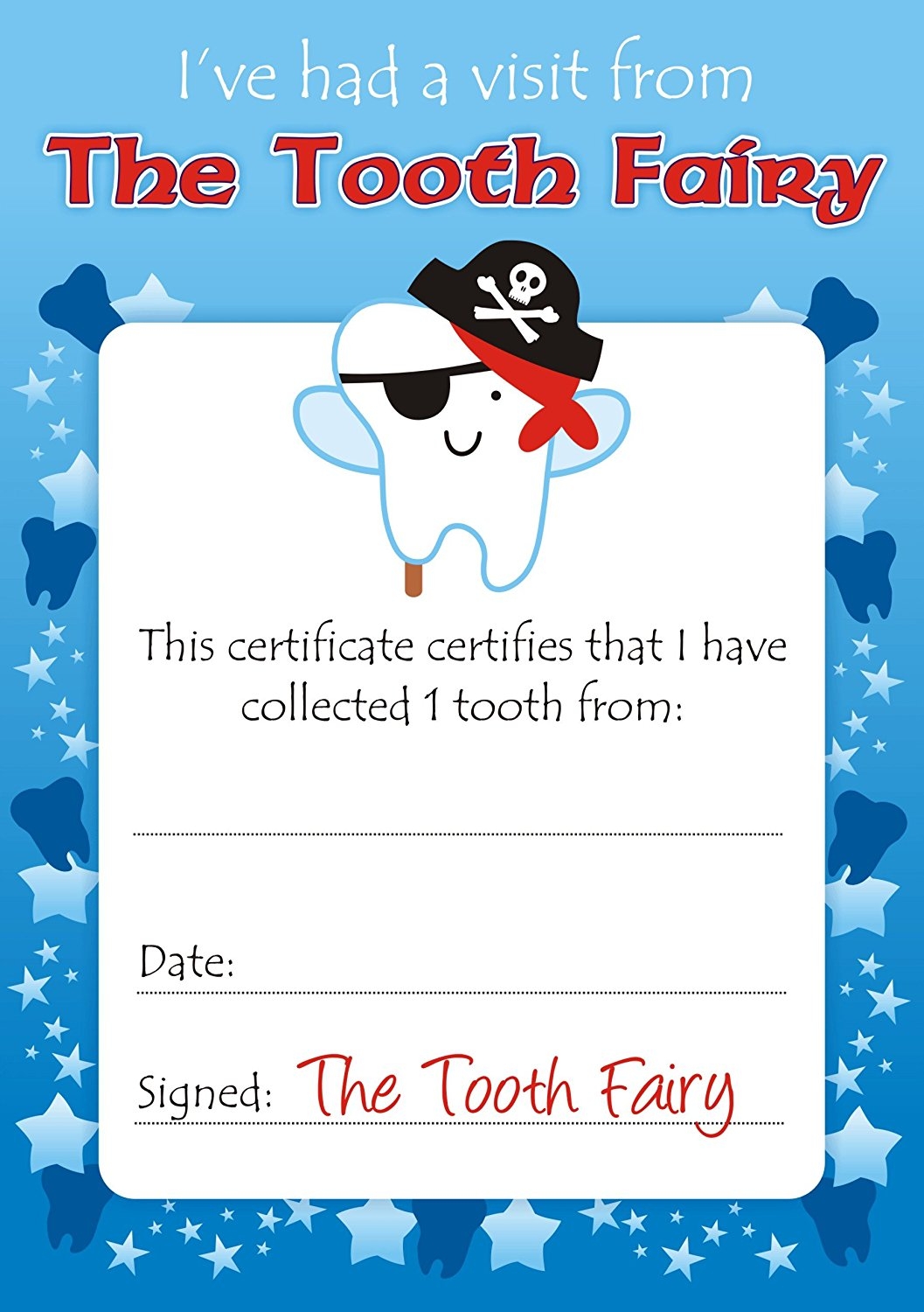 Free Blank Printable Tooth Fairy Cards