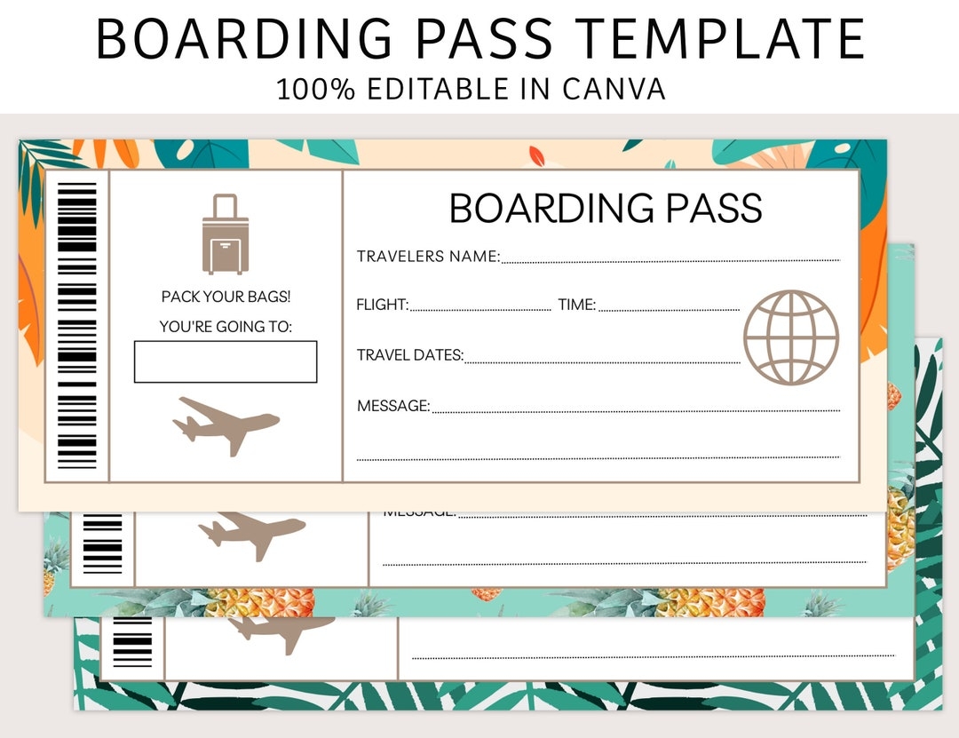 Free Printable Blank Boarding Pass