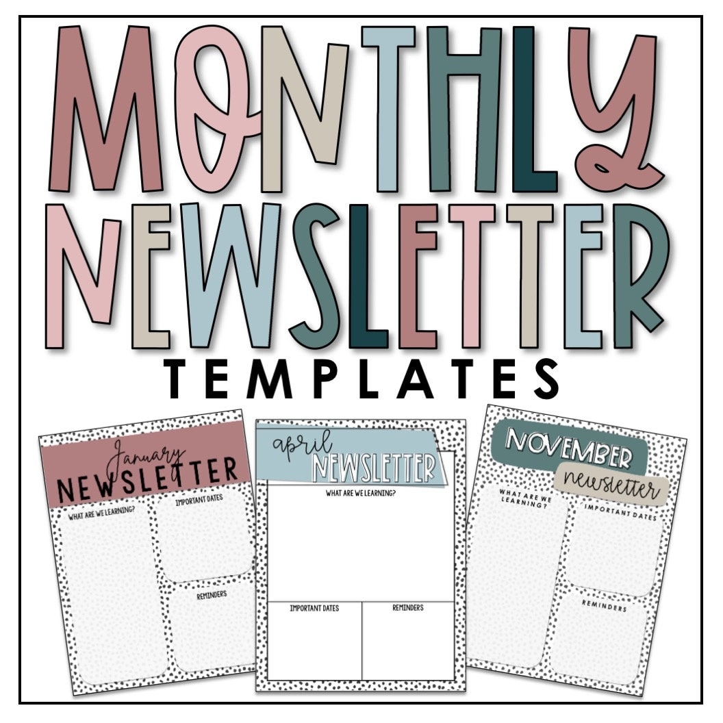 EDITABLE Monthly Newsletter Templates Powerpoint Etsy