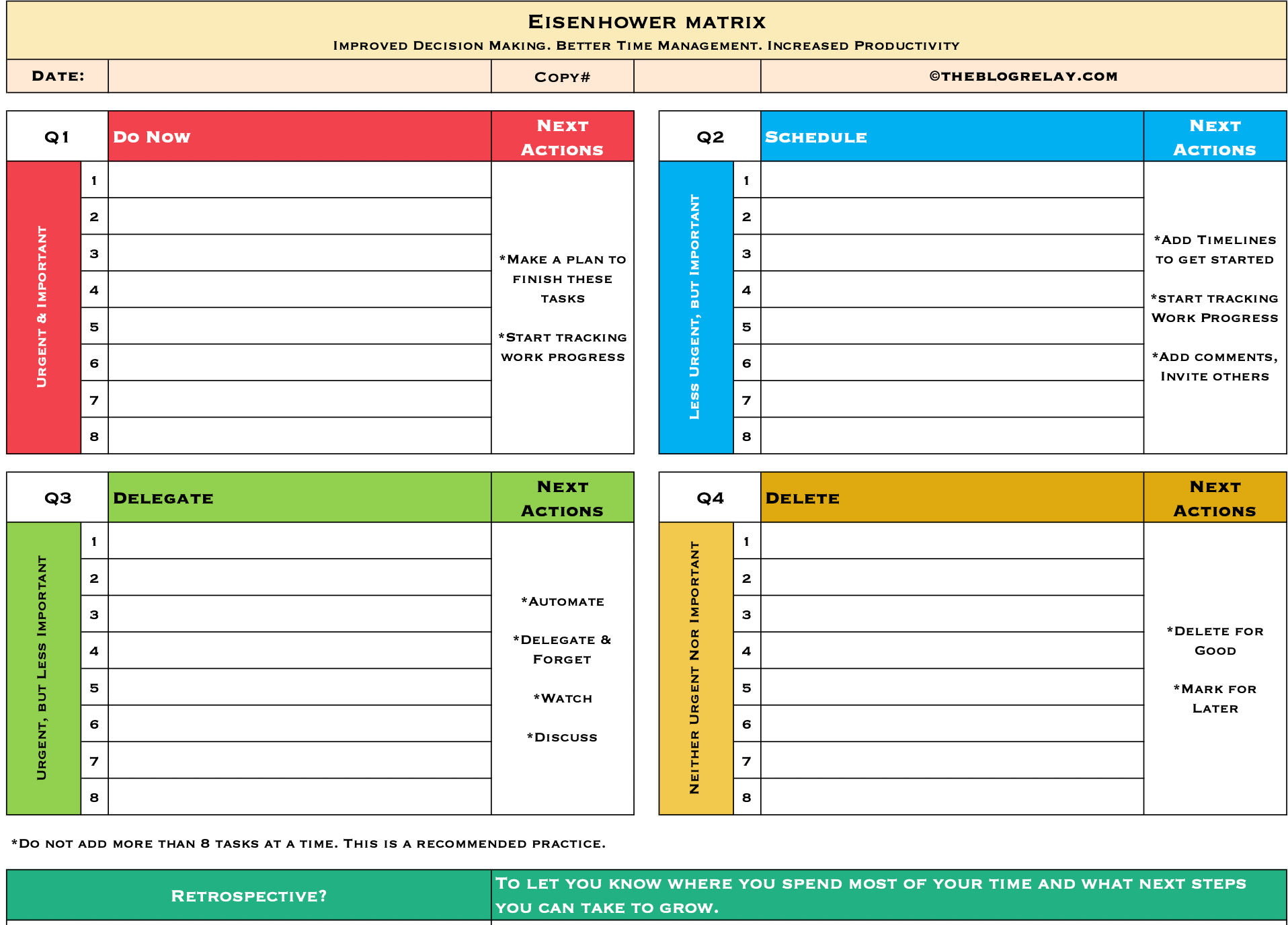 Free Blank Eisenhower Matrix Printable Free Blank Eisenhower Matrix Printable