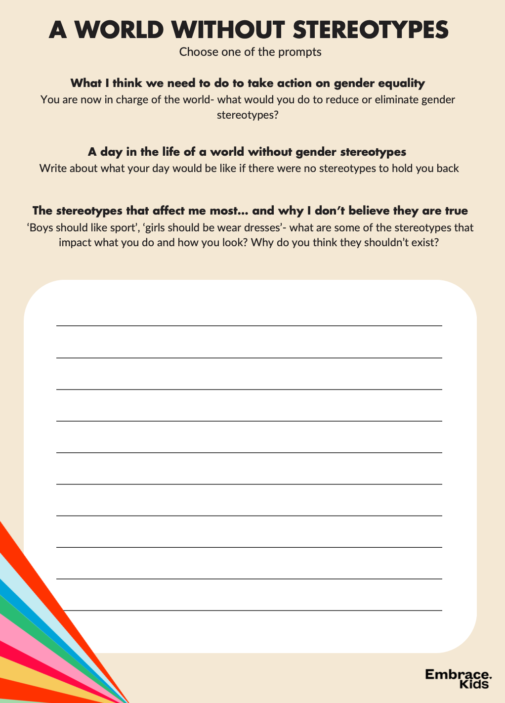 Embrace Kids Gender Stereotypes Cool