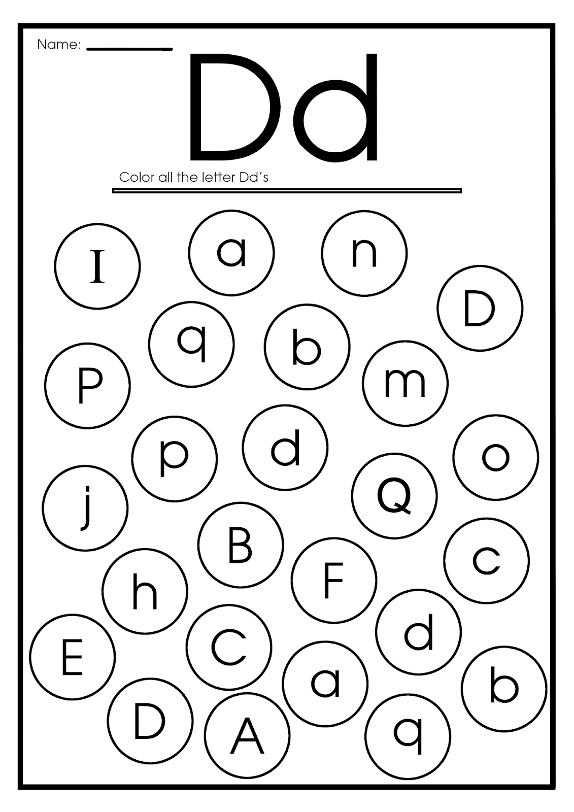 Free Printable Worksheets Letter D