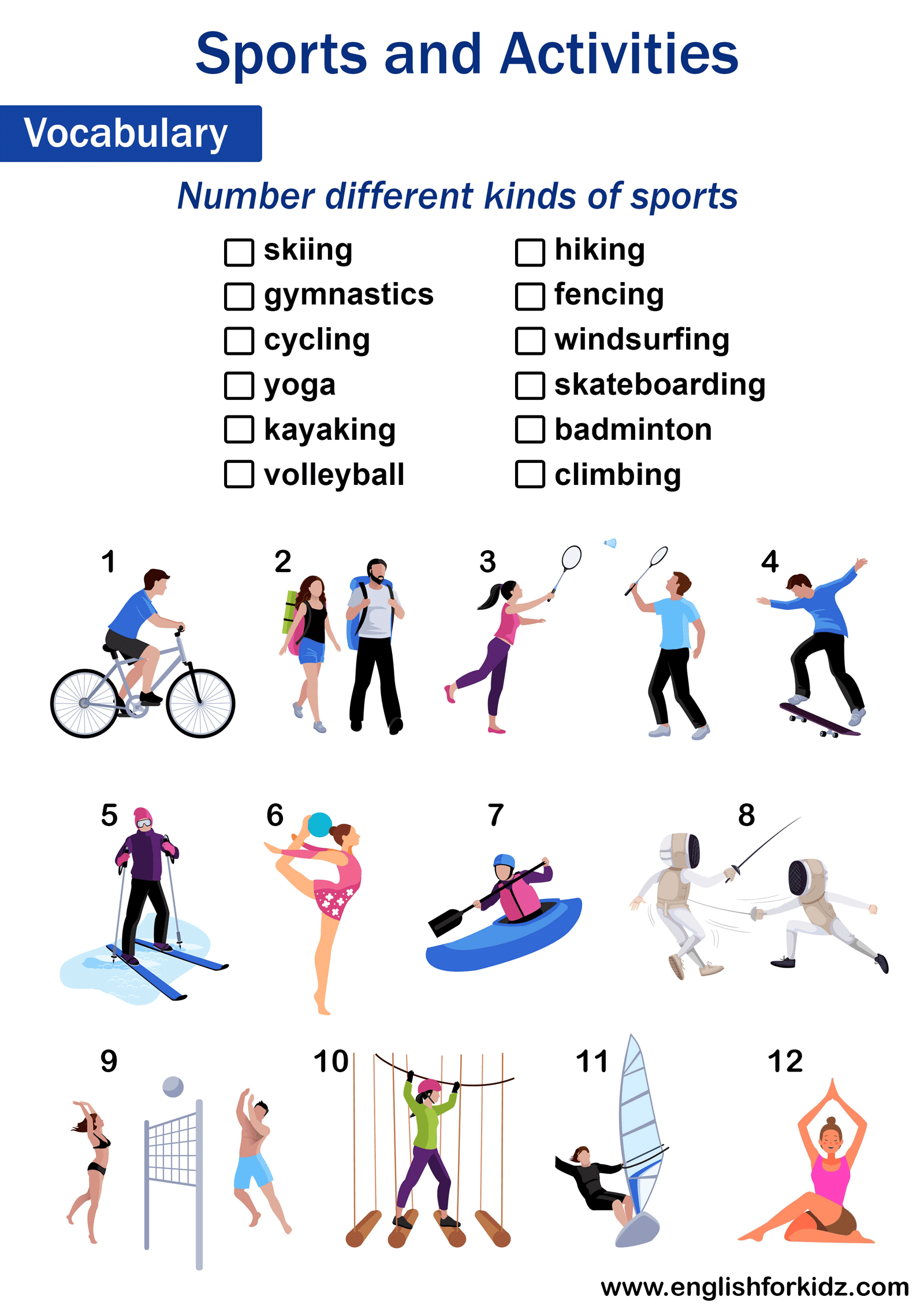 English For Kids Step By Step Sports Worksheets