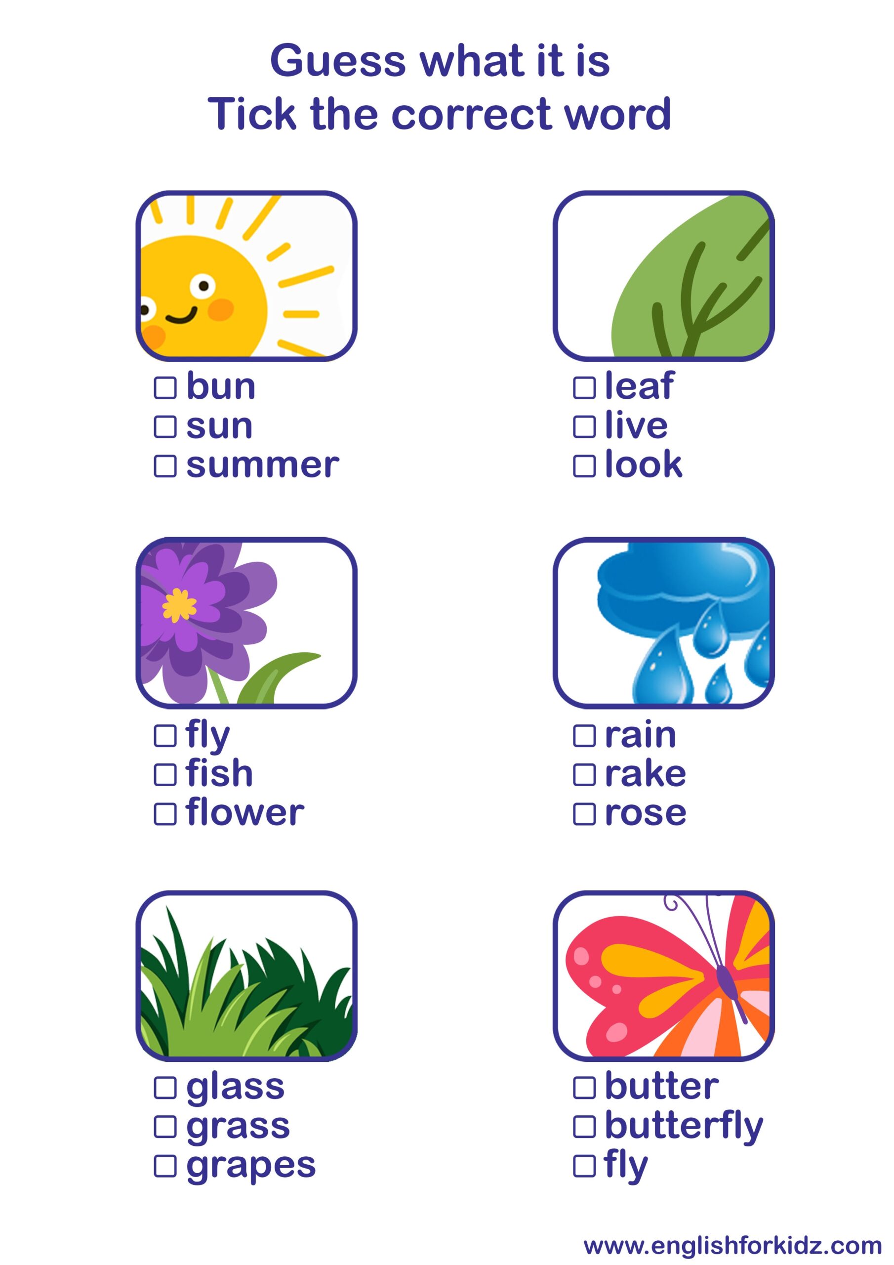 English For Kids Step By Step Spring Vocabulary Worksheets English For Kids Step By Step Spring Vocabulary Worksheets