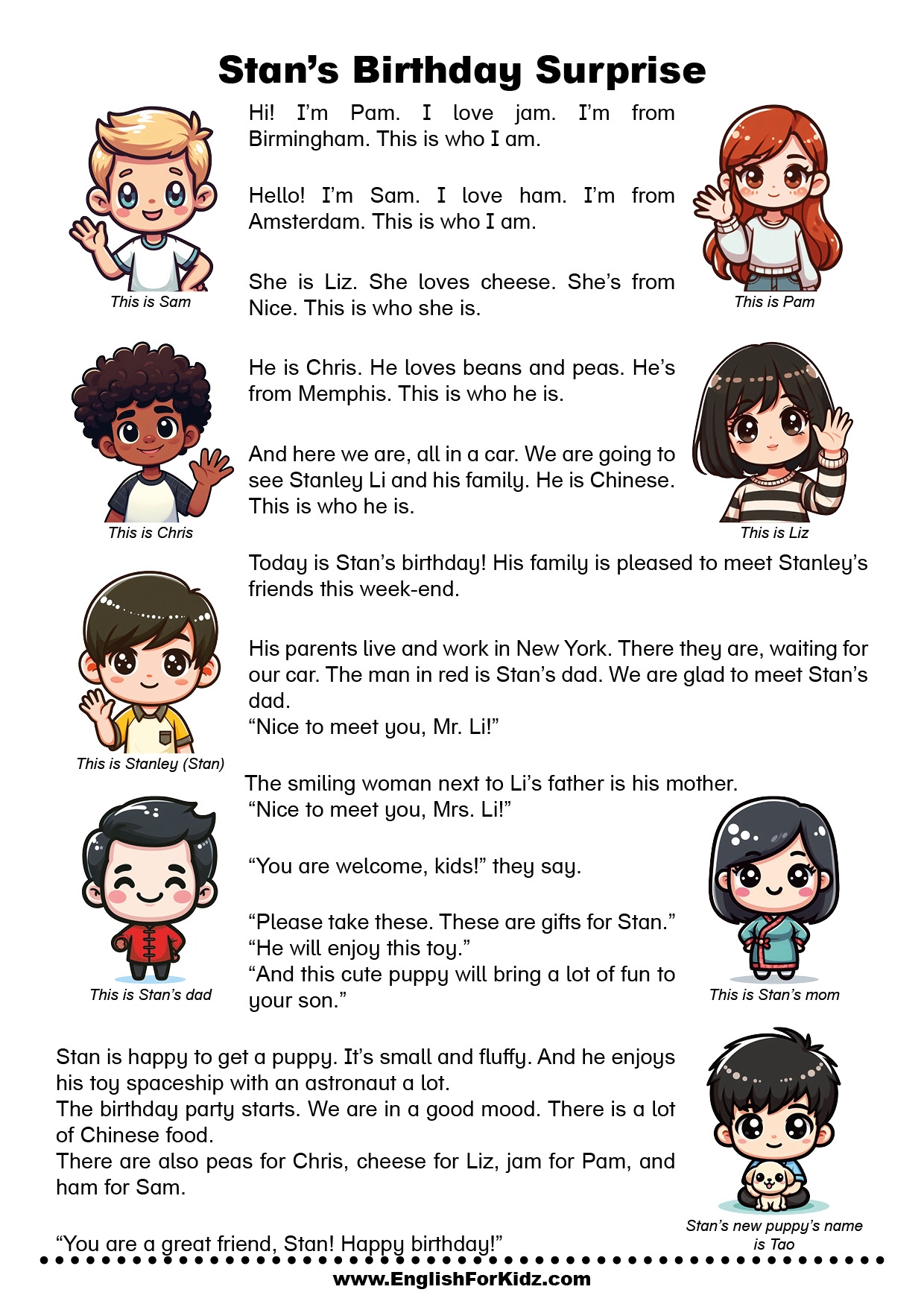 English For Kids Step By Step Verb to Be Reading Comprehension And Exercises