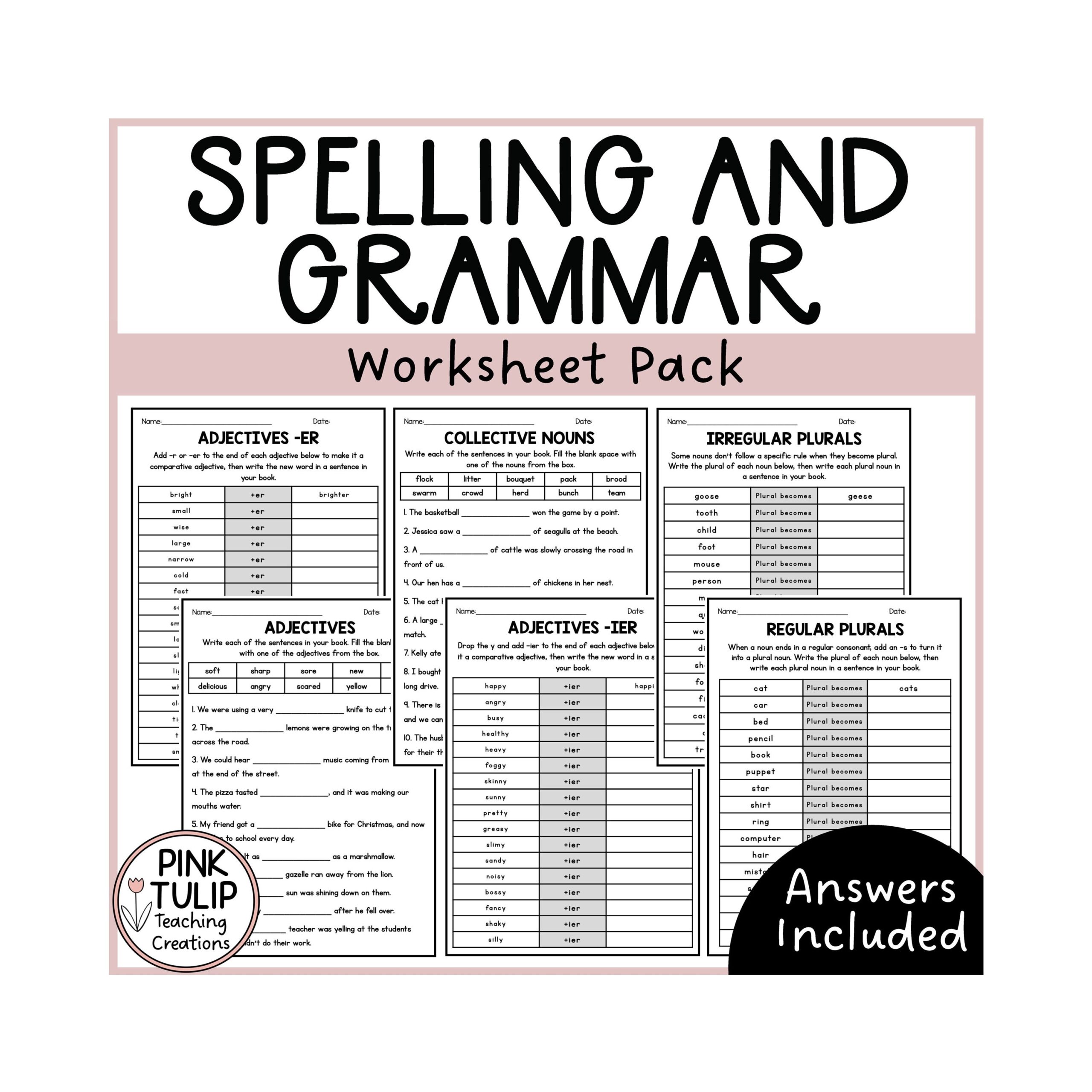Free Printable Third Grade Grammar Worksheets