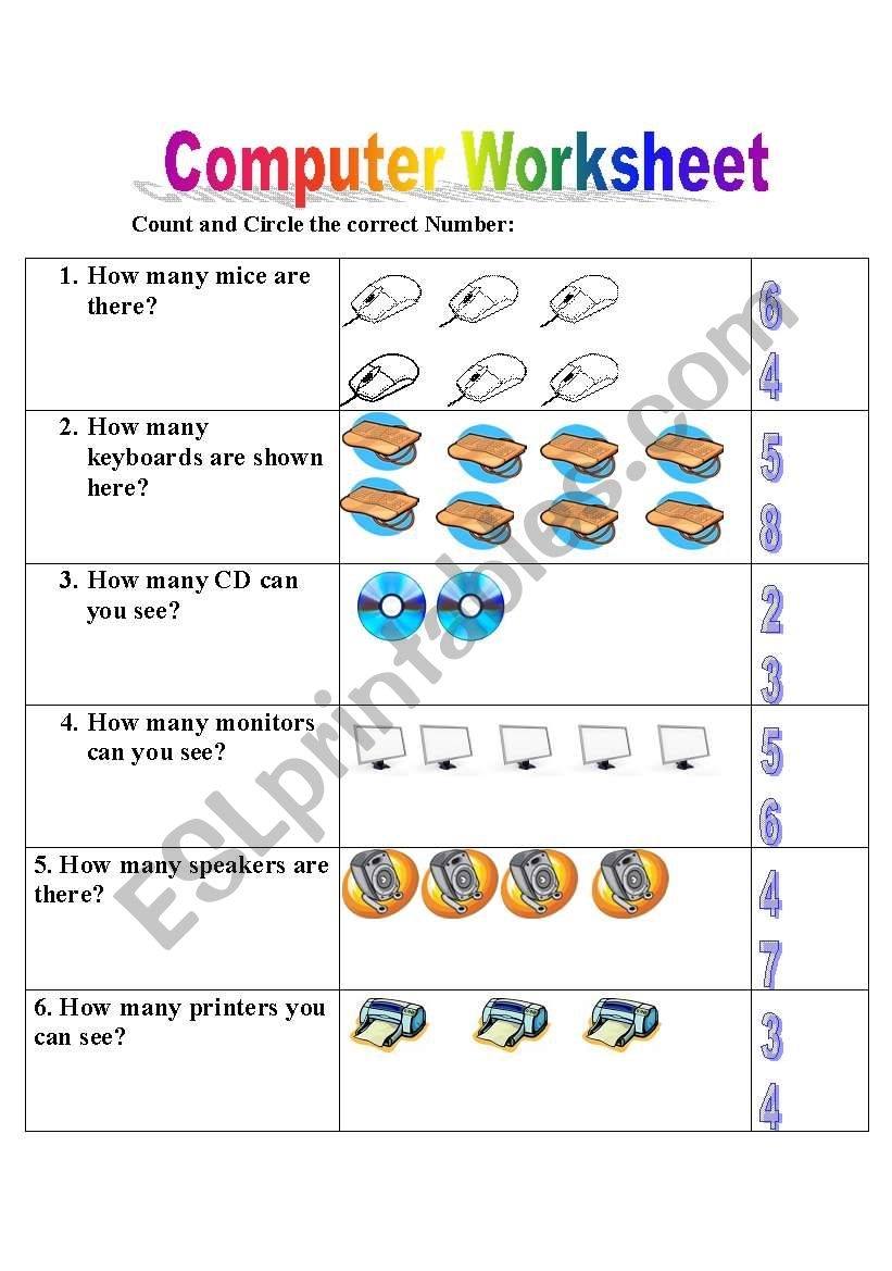 English Worksheets Computer Worksheet Worksheets Library