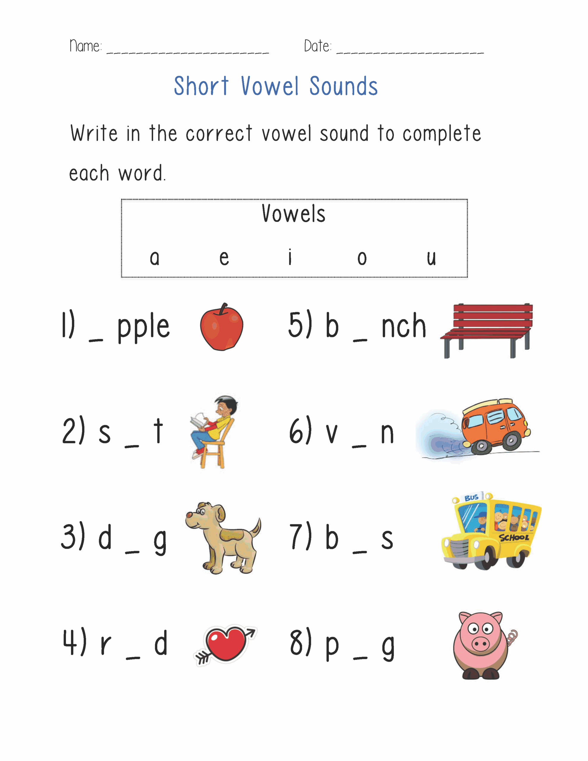 Englishlinx Vowels Worksheets