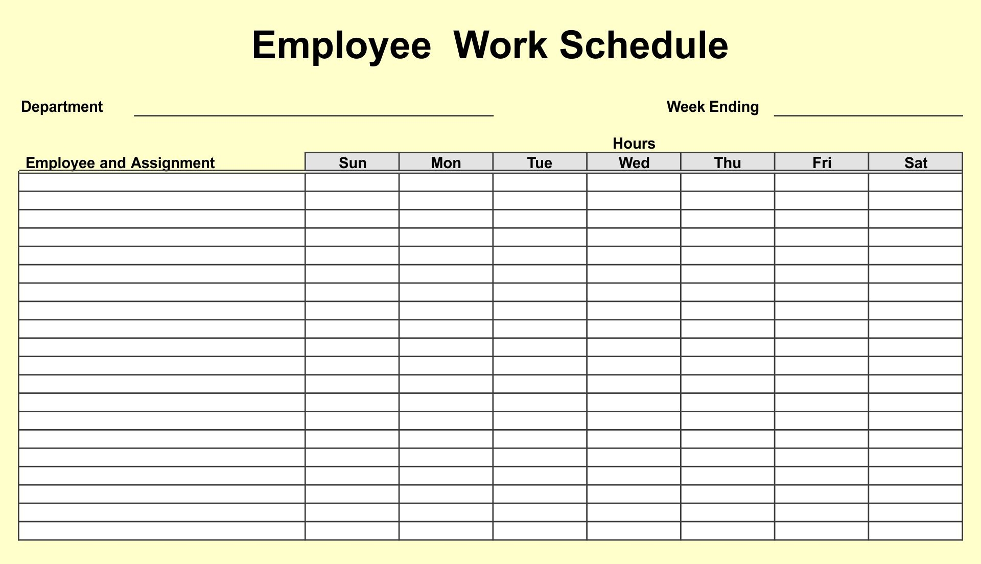 Free Printable Blank Excel Sheet
