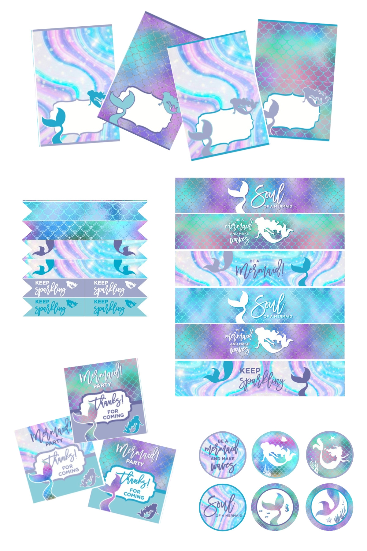 Fabulous FREE Mermaid Party Printables Catch My Party
