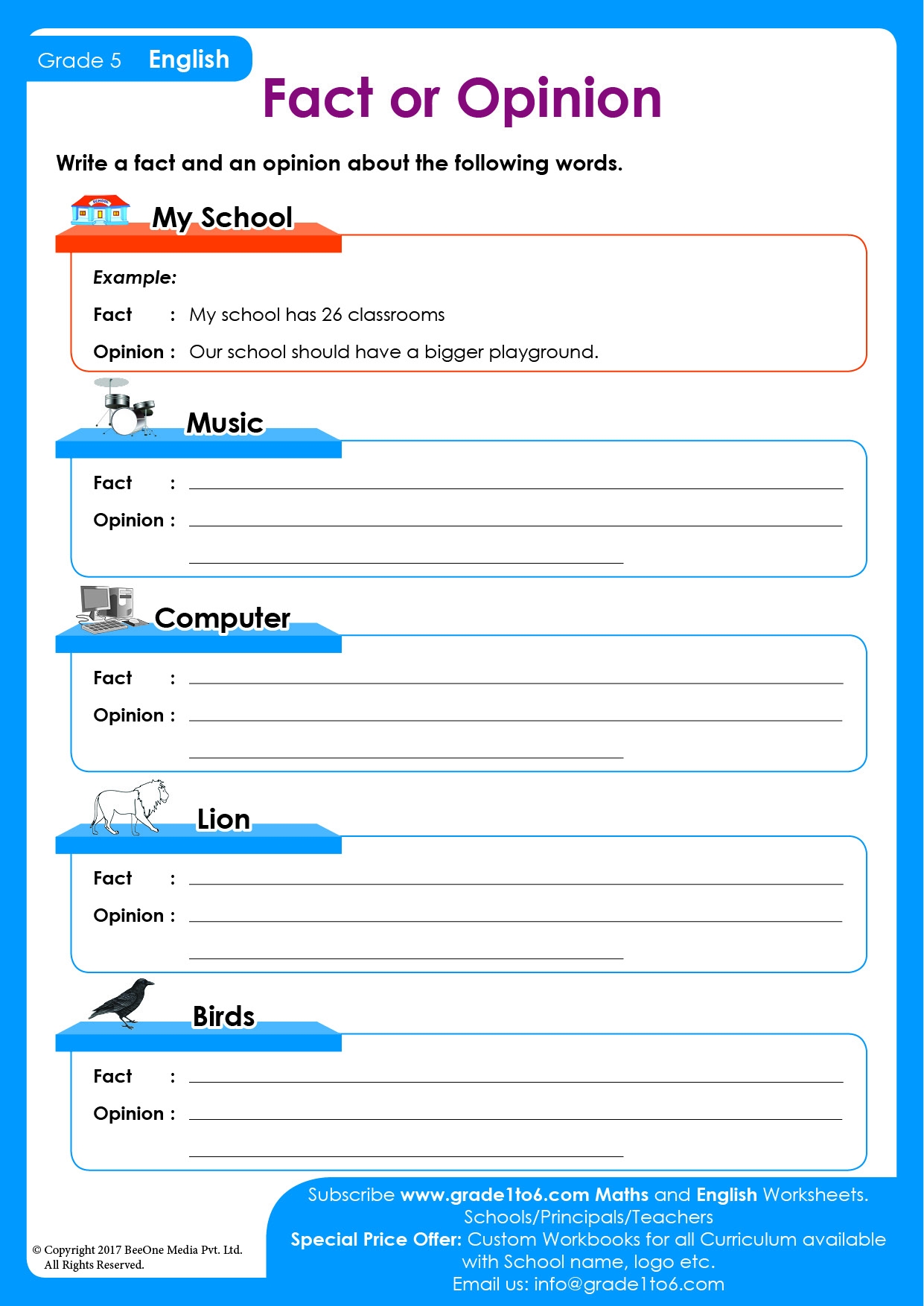 Free Printable Worksheets Grade 5 English