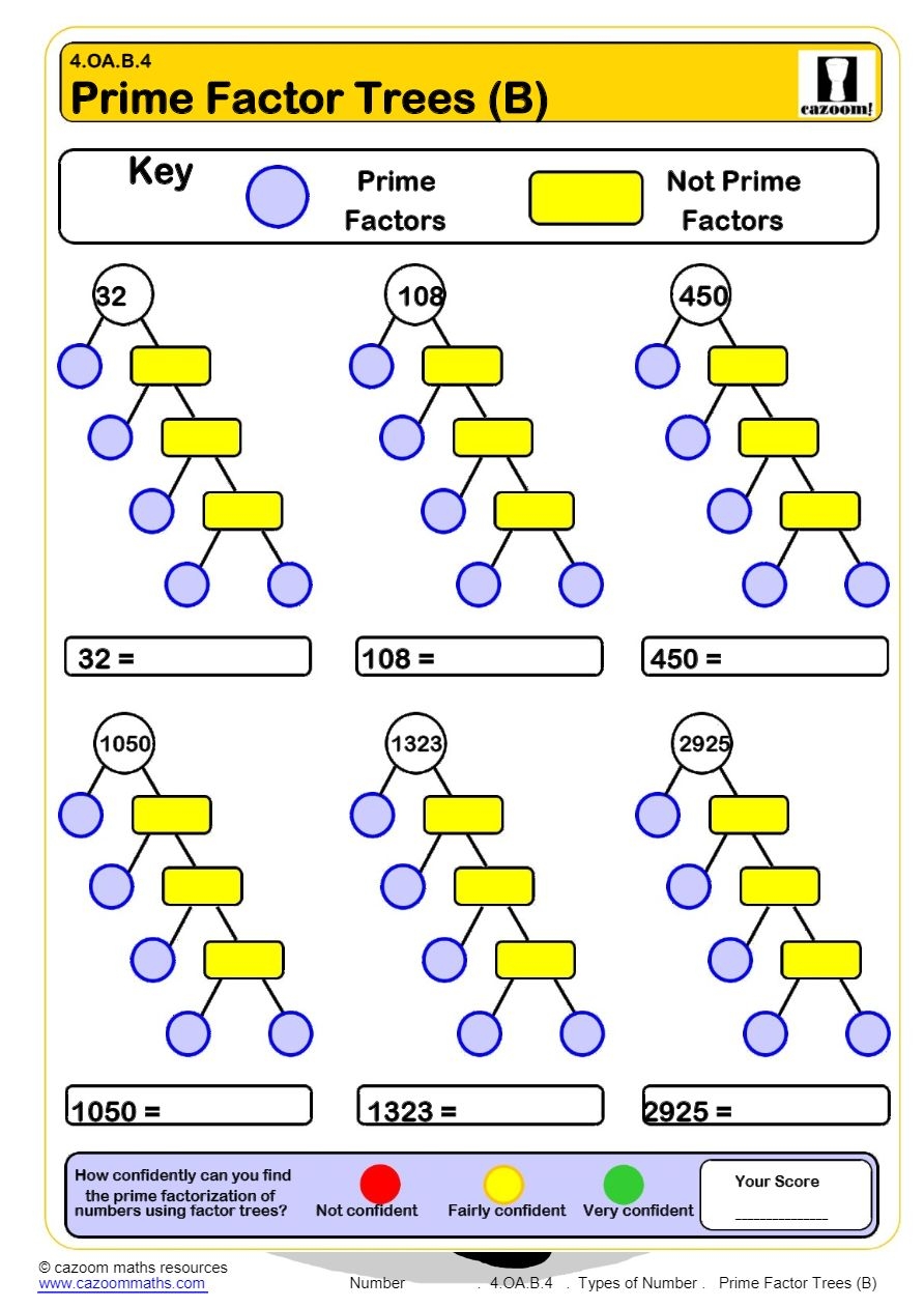 Factor Trees Worksheet Teaching Resource teacher Made Worksheets Library