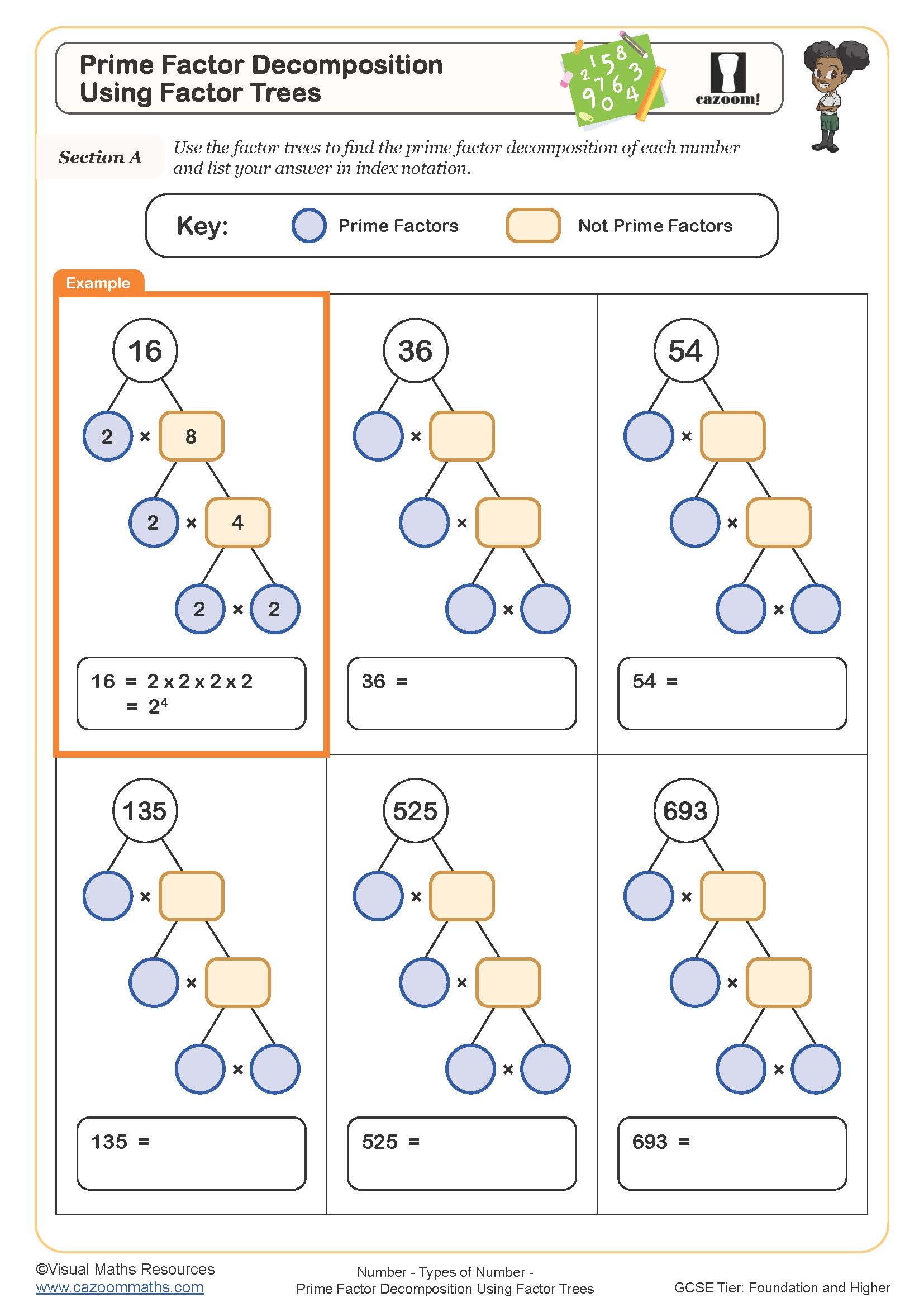 Factor Trees Worksheets Engaging Math Practice For Students