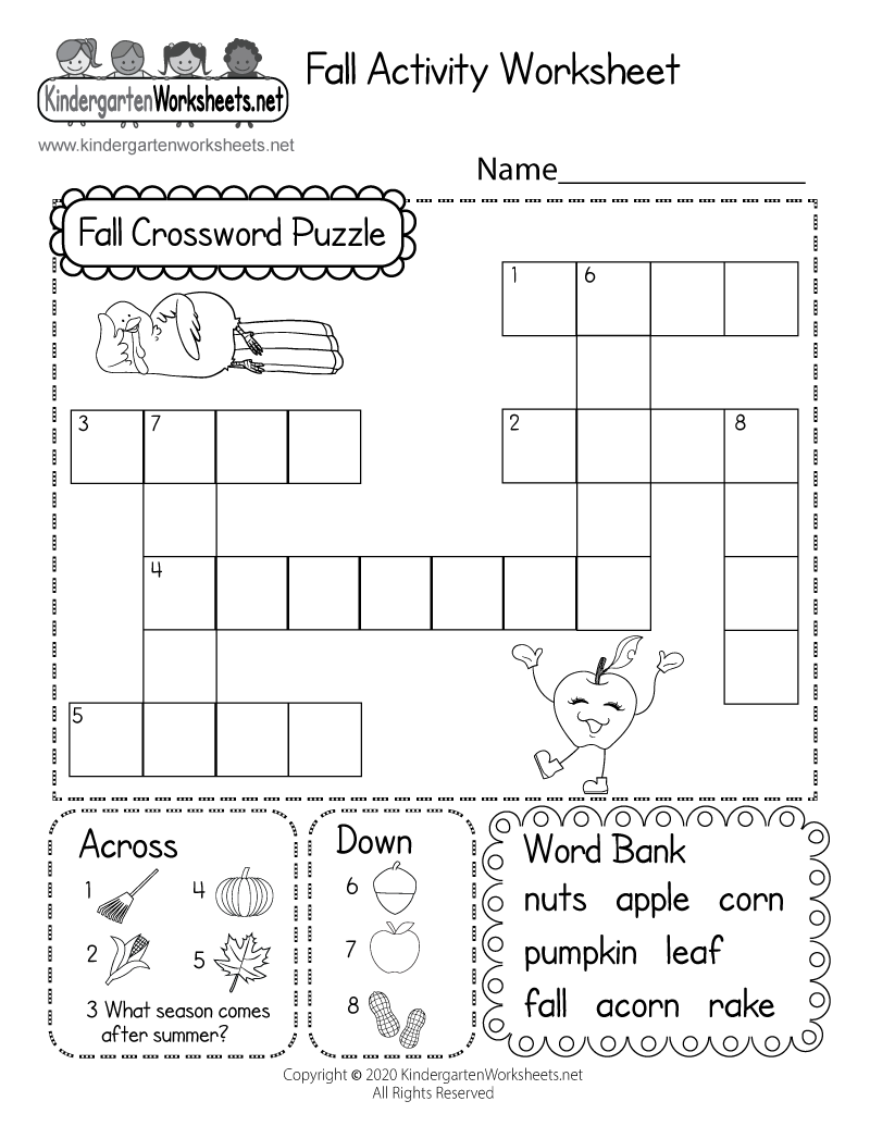 Fall Crossword Puzzle Worksheet Free Printable Digital U0026 PDF Fall Crossword Puzzle Worksheet Free Printable Digital U0026 PDF