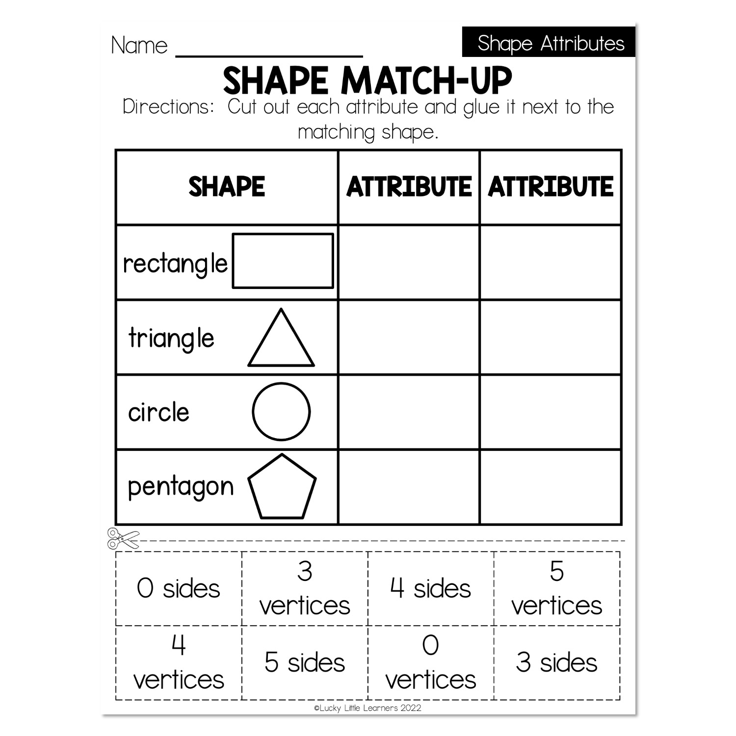Fall Early Finishers 1st Grade Math Shape Attributes Shape 