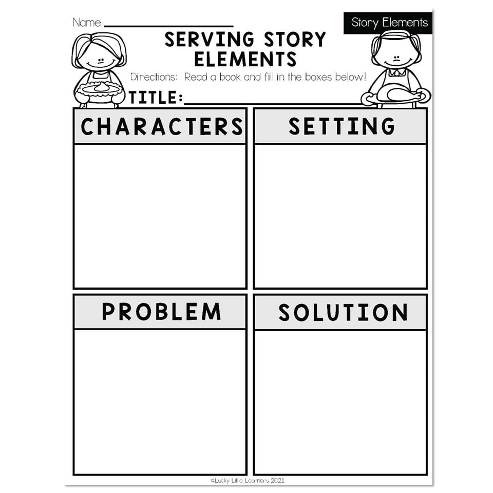 Fall Early Finishers 2nd Grade ELA Story Elements Serving 