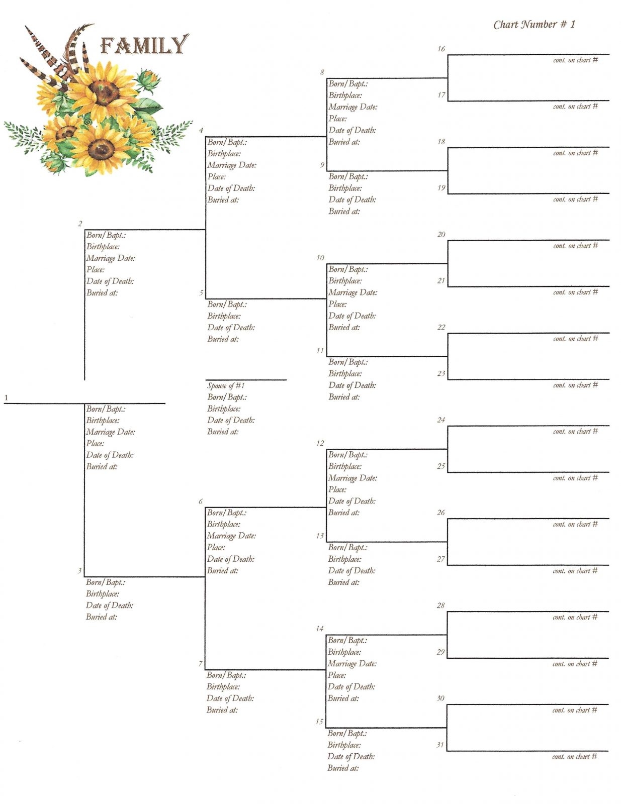 Fillable Free Printable Blank Pedigree Chart