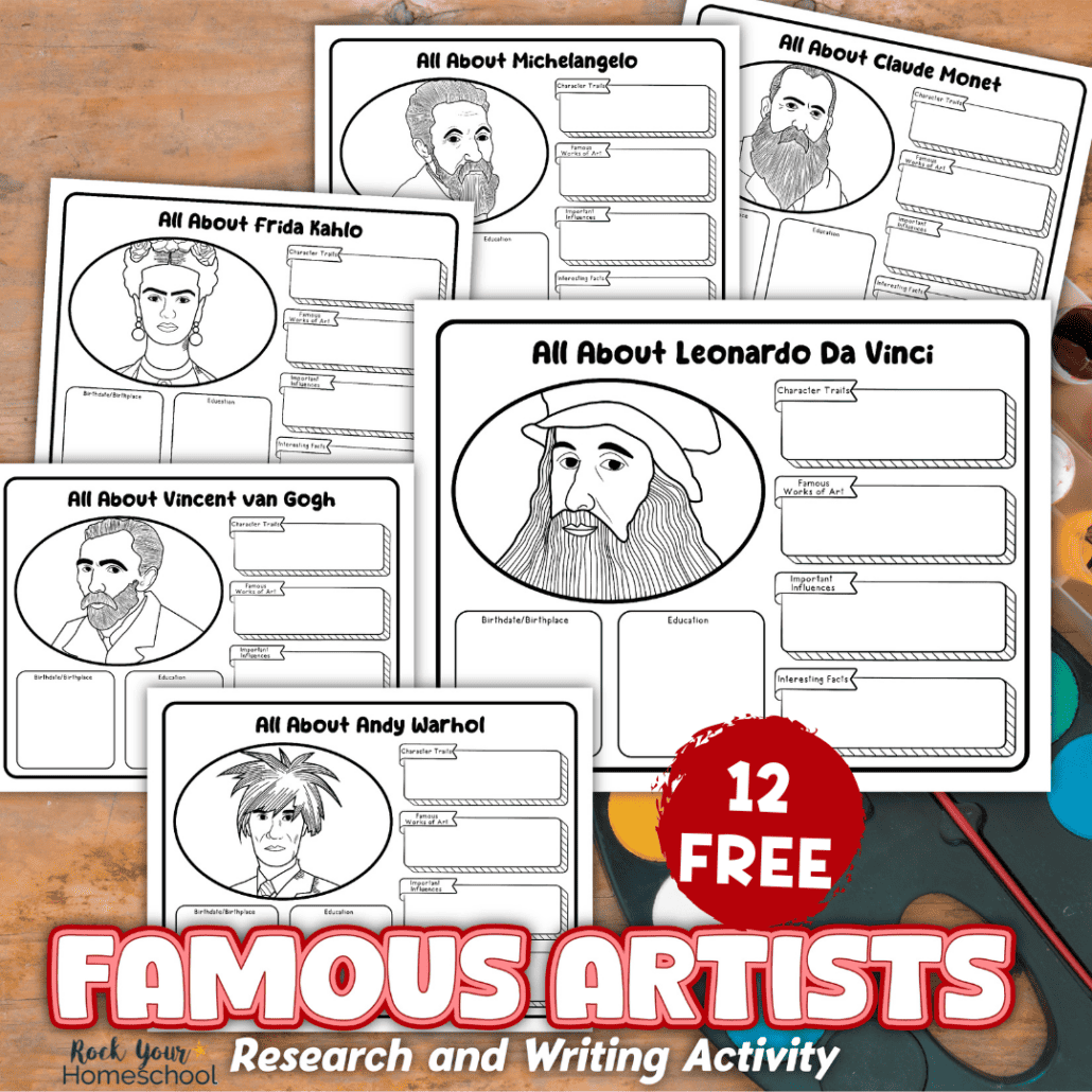 Famous Artists Worksheets Rock Your Homeschool
