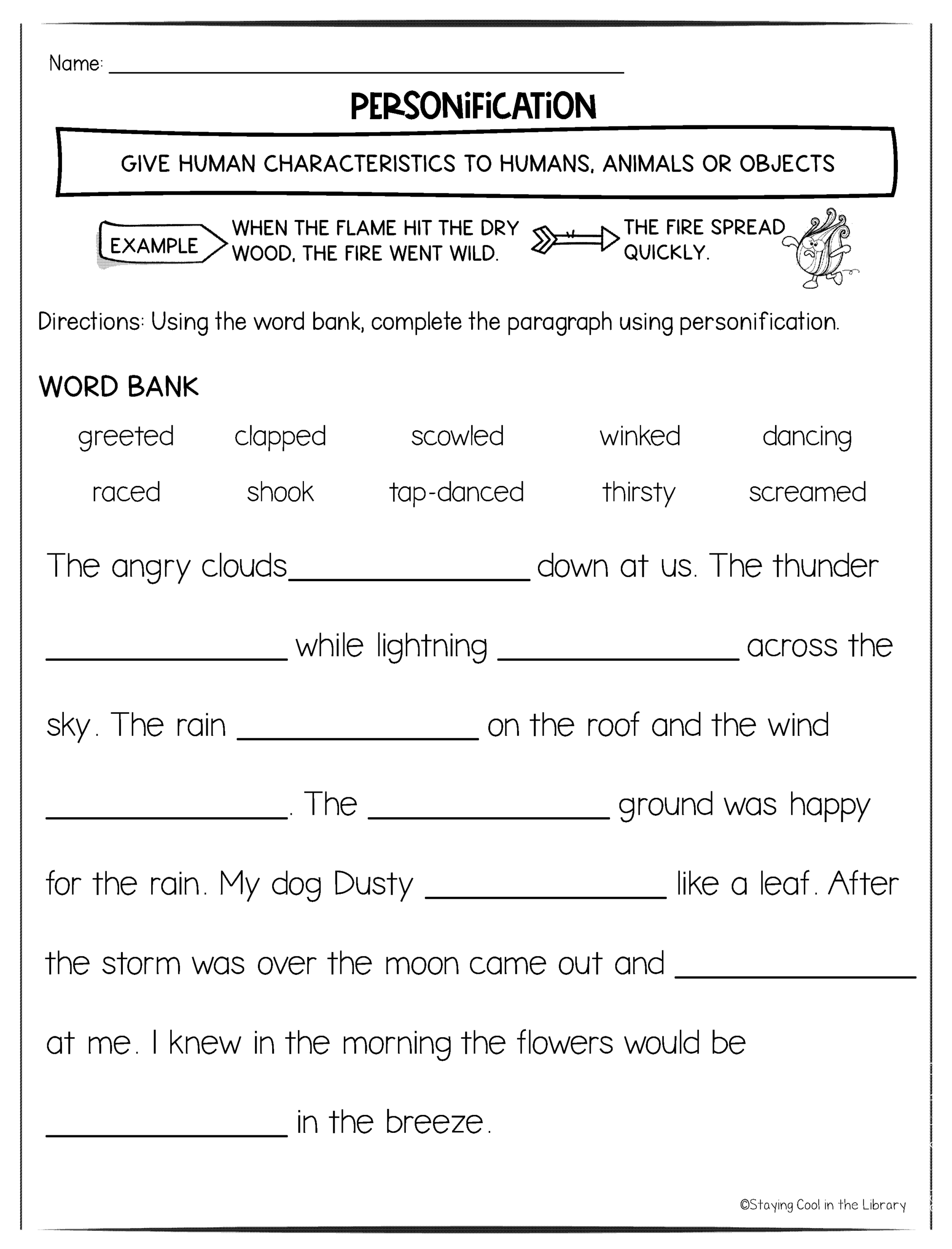 Figurative Language Worksheets And Posters Worksheets Library