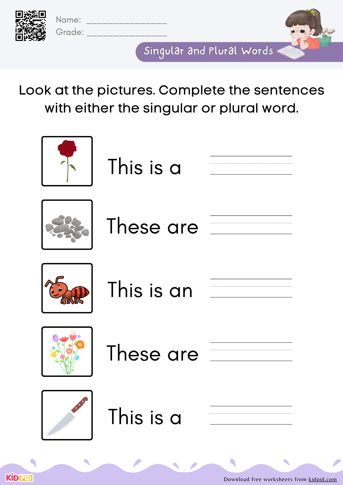 Fill Singular Or Plural Word In Sentence Worksheets For 