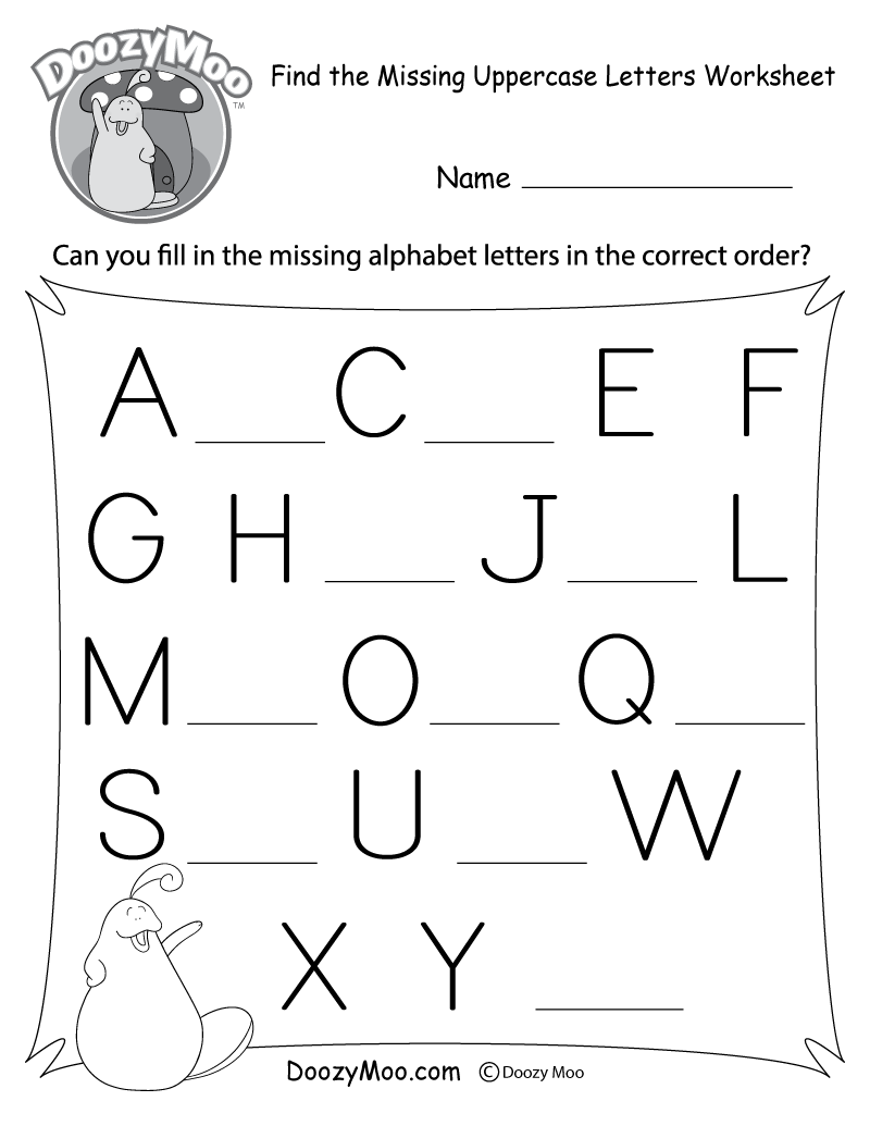 Find The Missing Uppercase Letters Worksheet Free Printable 