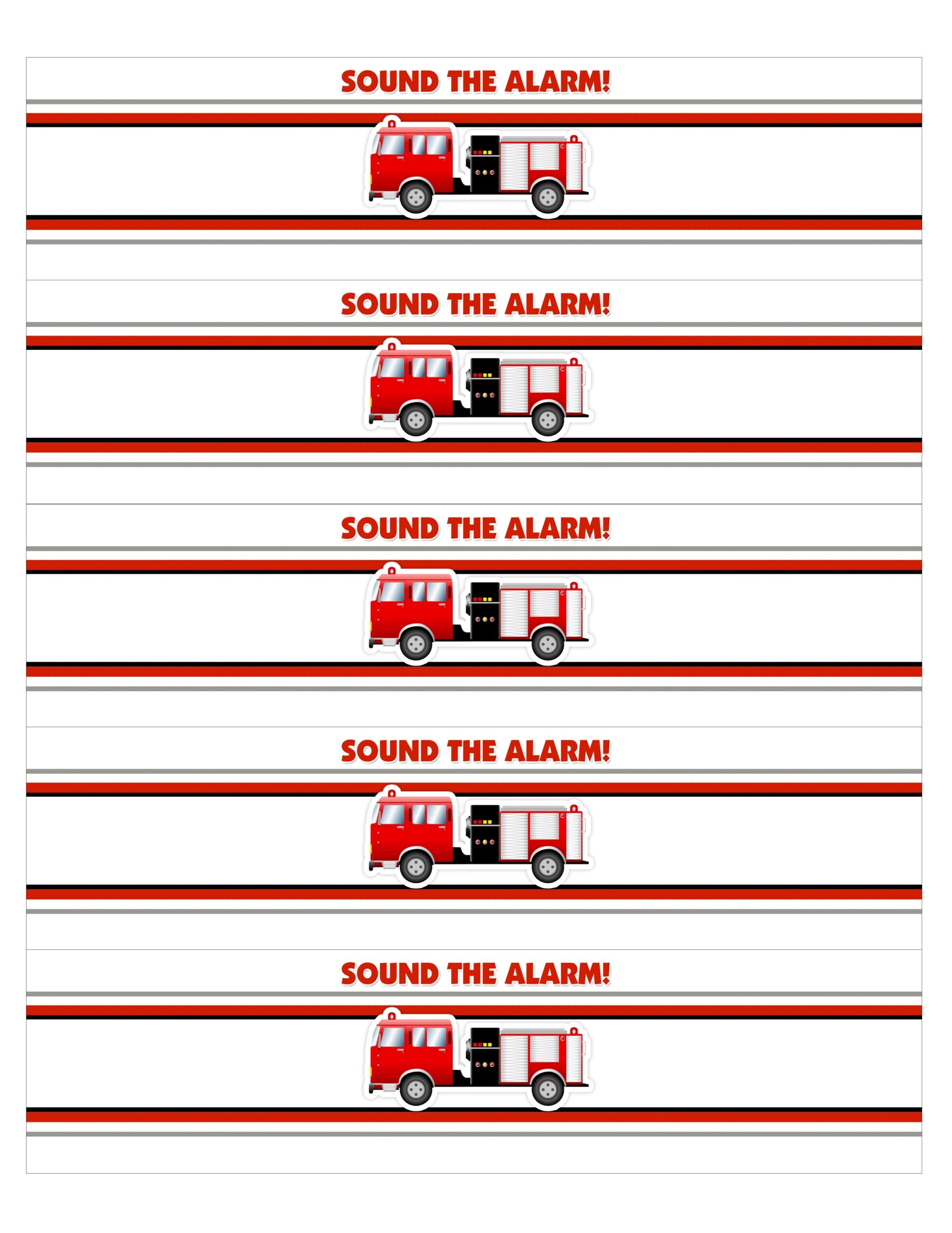 Blank Gift Tags Printable Free Firetruck